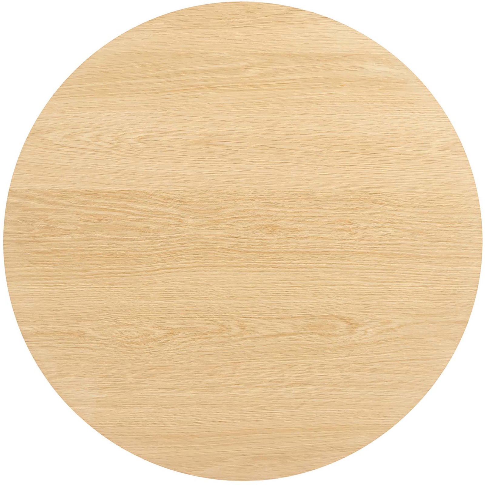 Smooth round tabletop in light oak wood grain adds warmth and texture to your dining space || EEI-3749-OAK || top_studio