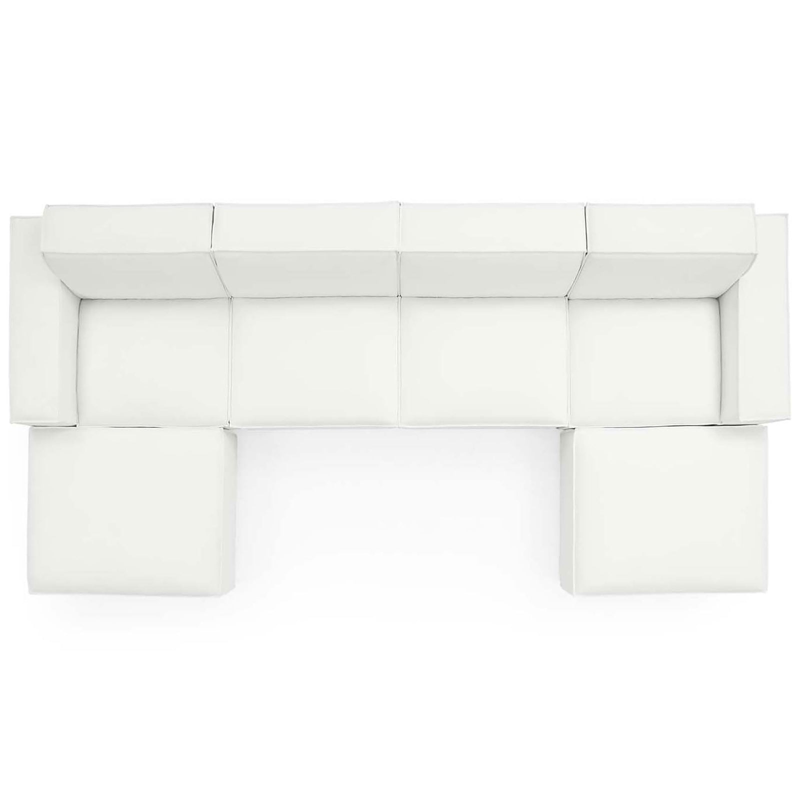 Generous Restore sectional layout showing wide chaise-style seating and deep modular seat cushions || EEI-4116-WHI || top_studio