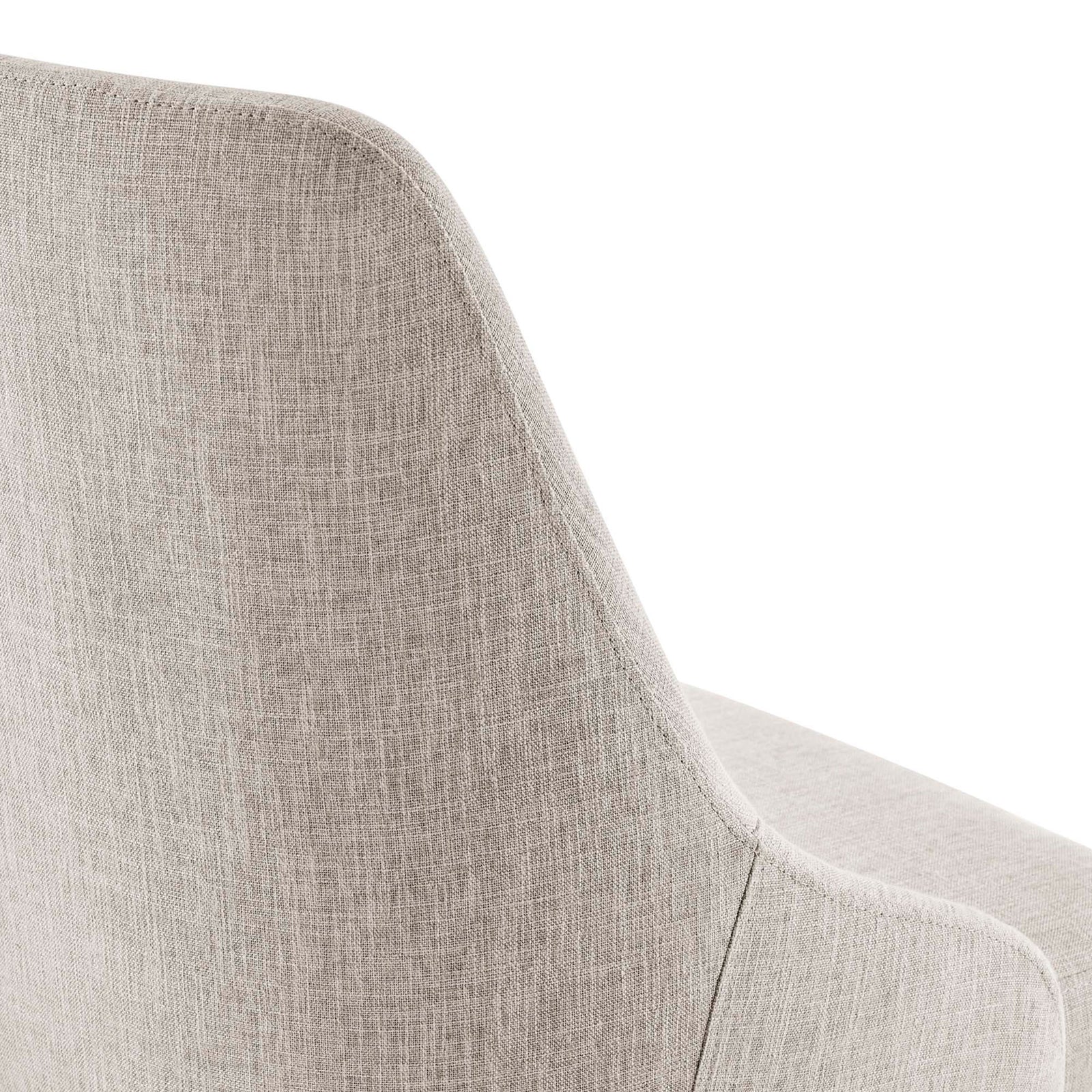 Textured beige polyester upholstery with tailored seams on the back of the modern office chair || EEI-4371-BLK-BEI || detail_studio