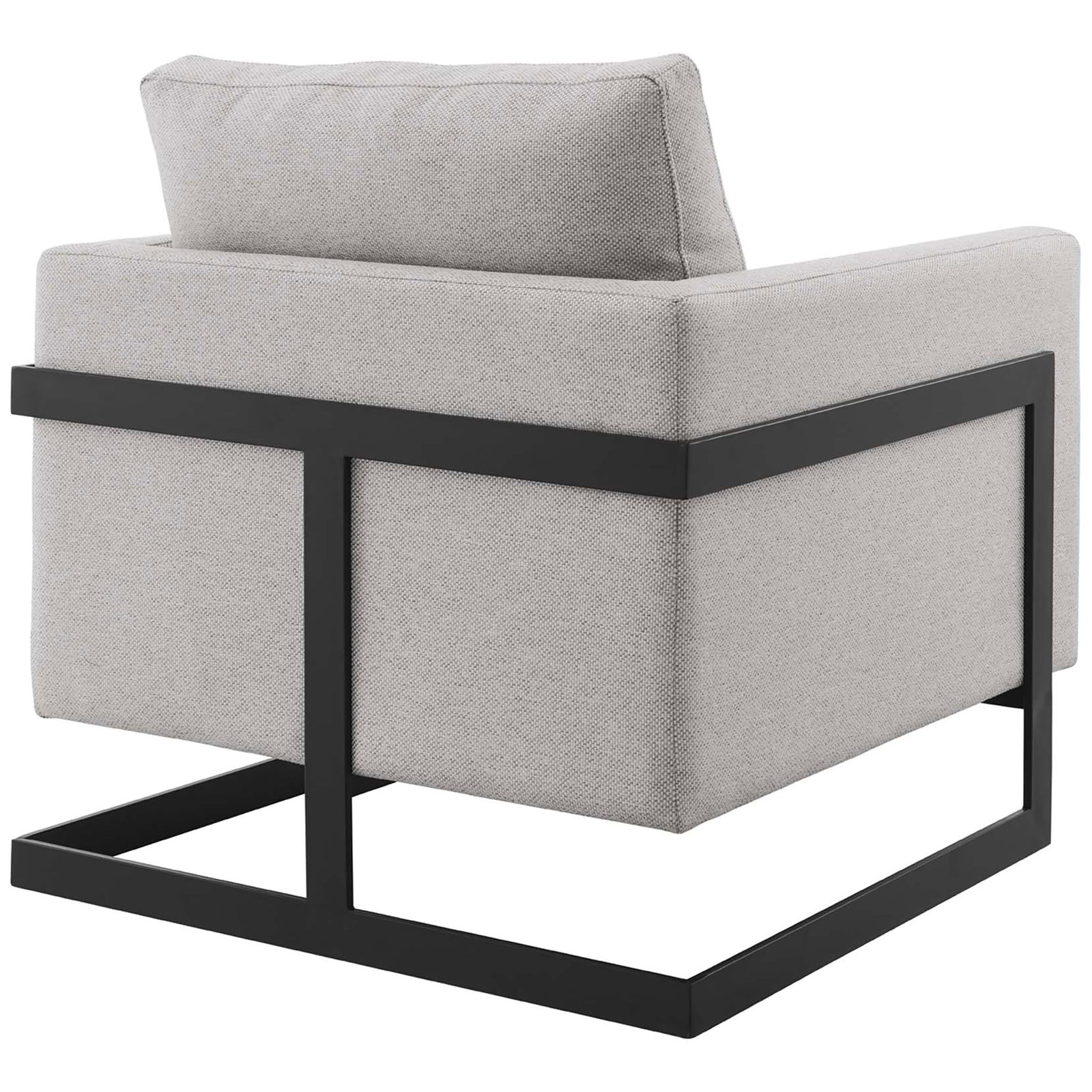 Squared back and floating sled base showcase striking geometric lines || EEI-4391-BLK-CAM || back_angle_studio