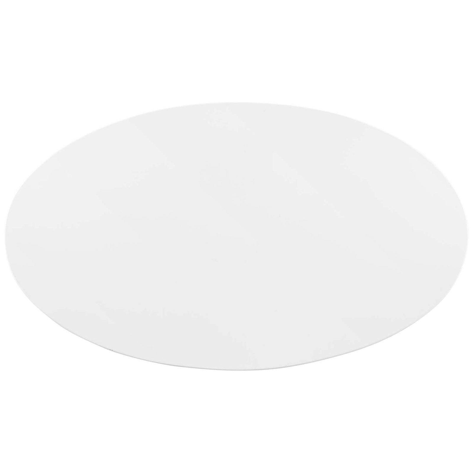 Streamlined 48-inch oval white tabletop with smooth edges and easy-to-clean coated finish || EEI-4750-GLD-WHI || top_studio