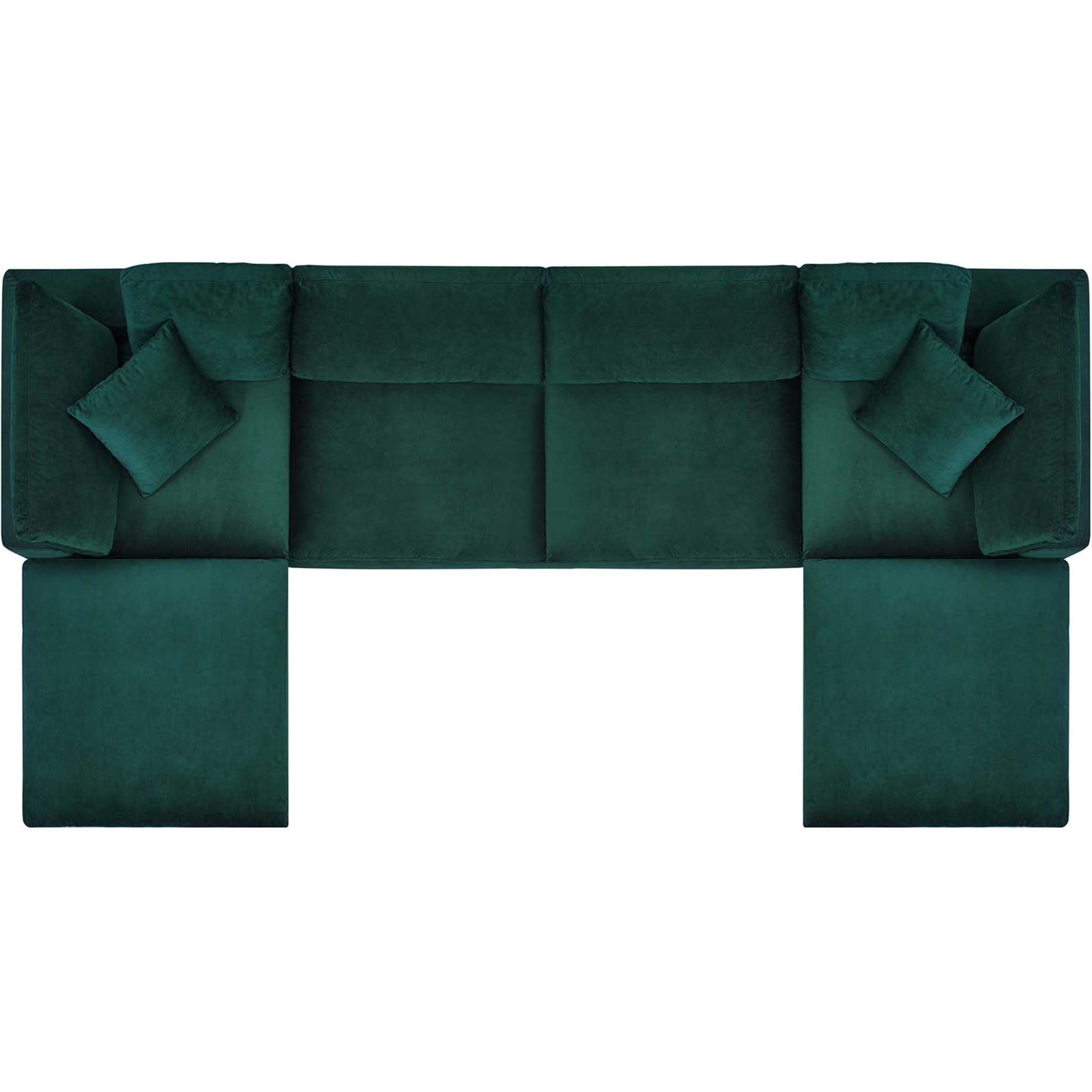 Carmen 6 Piece Modular Velvet Sofa with Ottomans Green