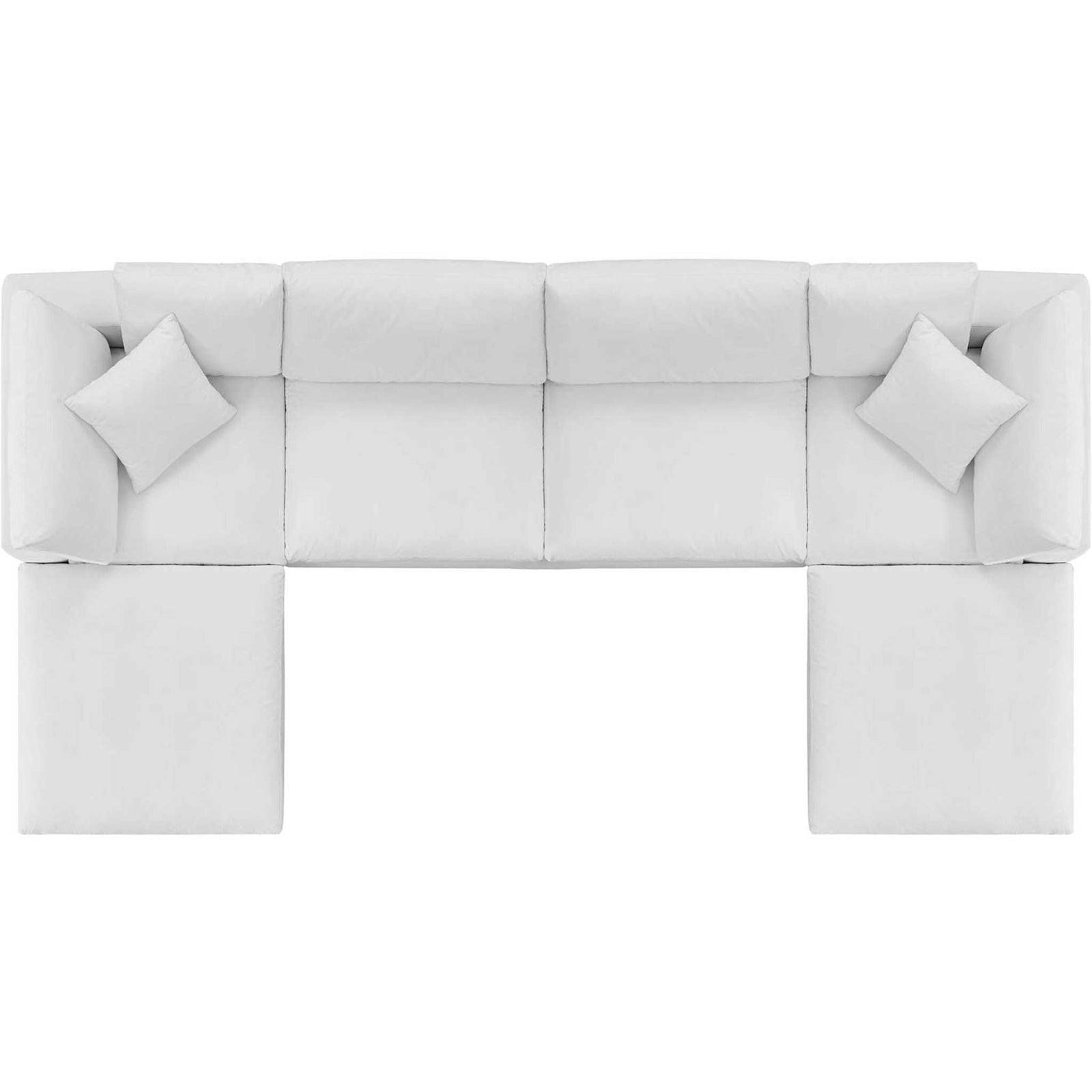 Carmen 6 Piece Modular Velvet Sofa with Ottomans White