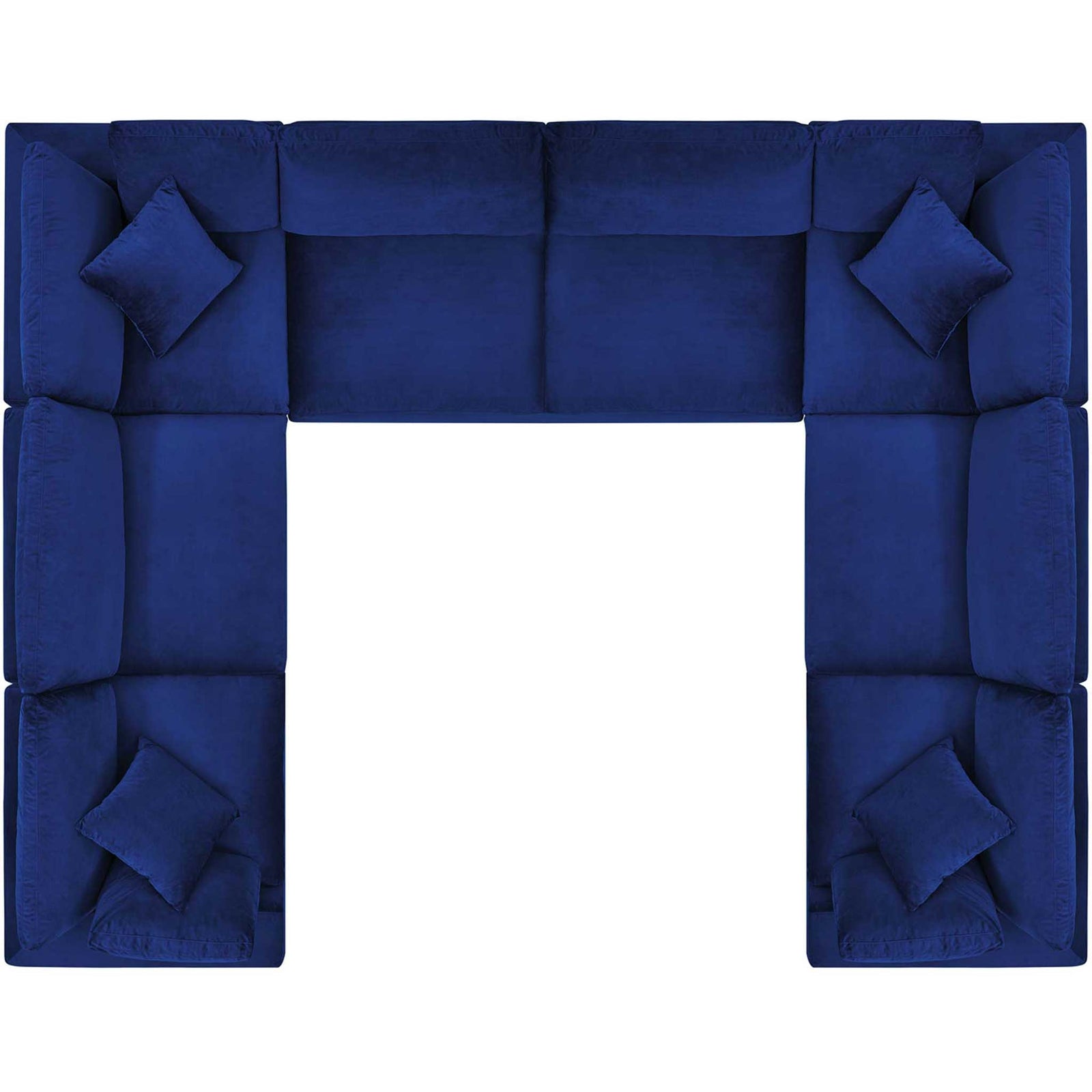 Carmen 8 Piece Modular Sectional Velvet Sofa Navy