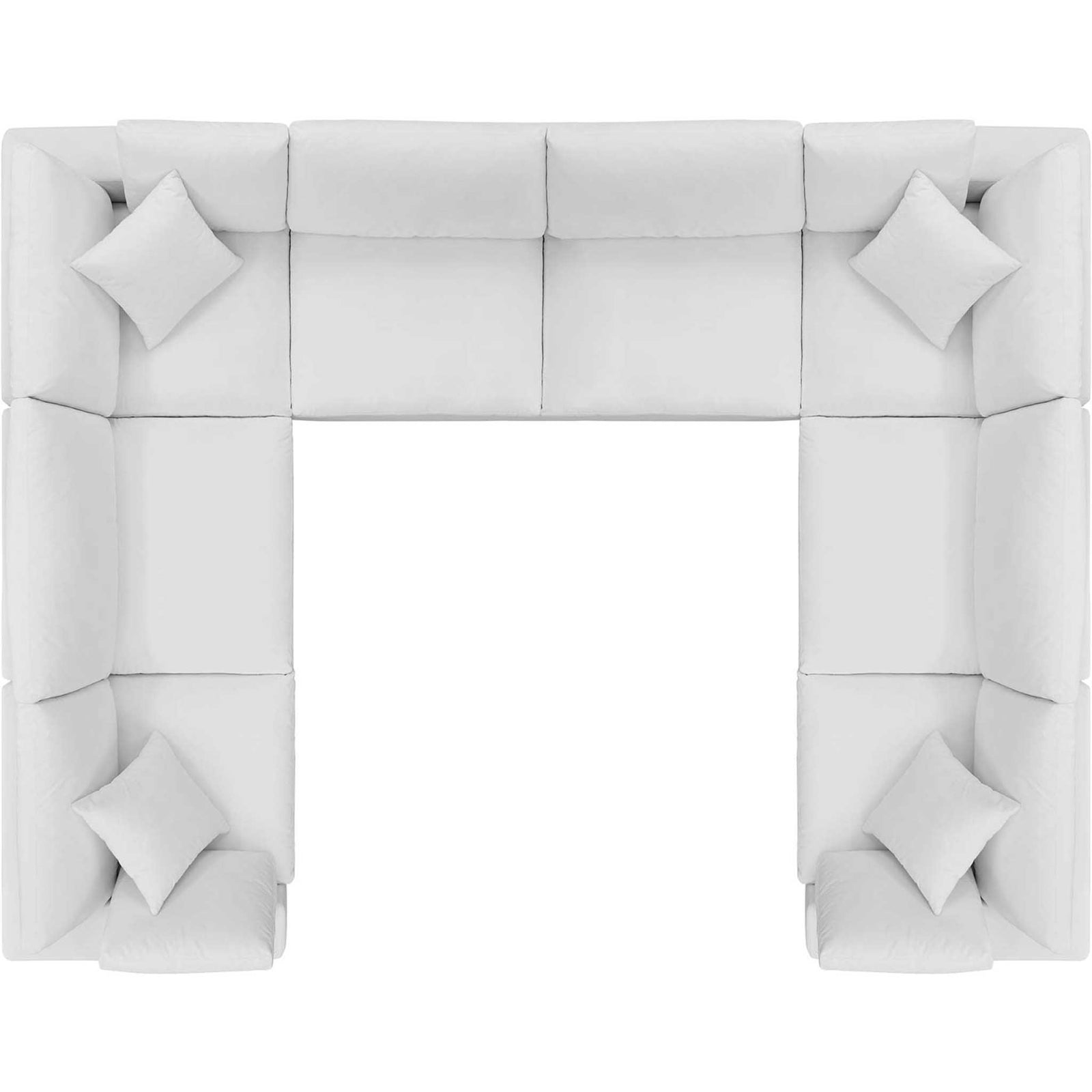 Carmen 8 Piece Modular Sectional Velvet Sofa White