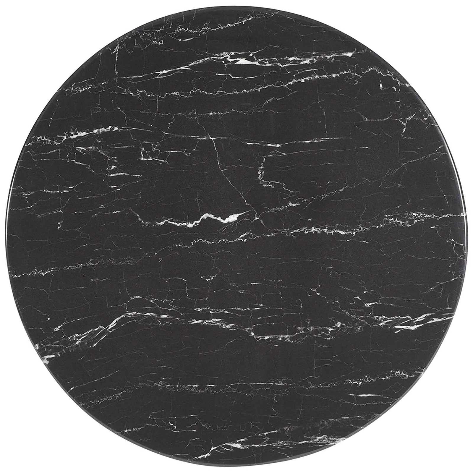Black faux marble tabletop with realistic white veining and a beveled edge || EEI-4892-BLK-BLK || top_studio