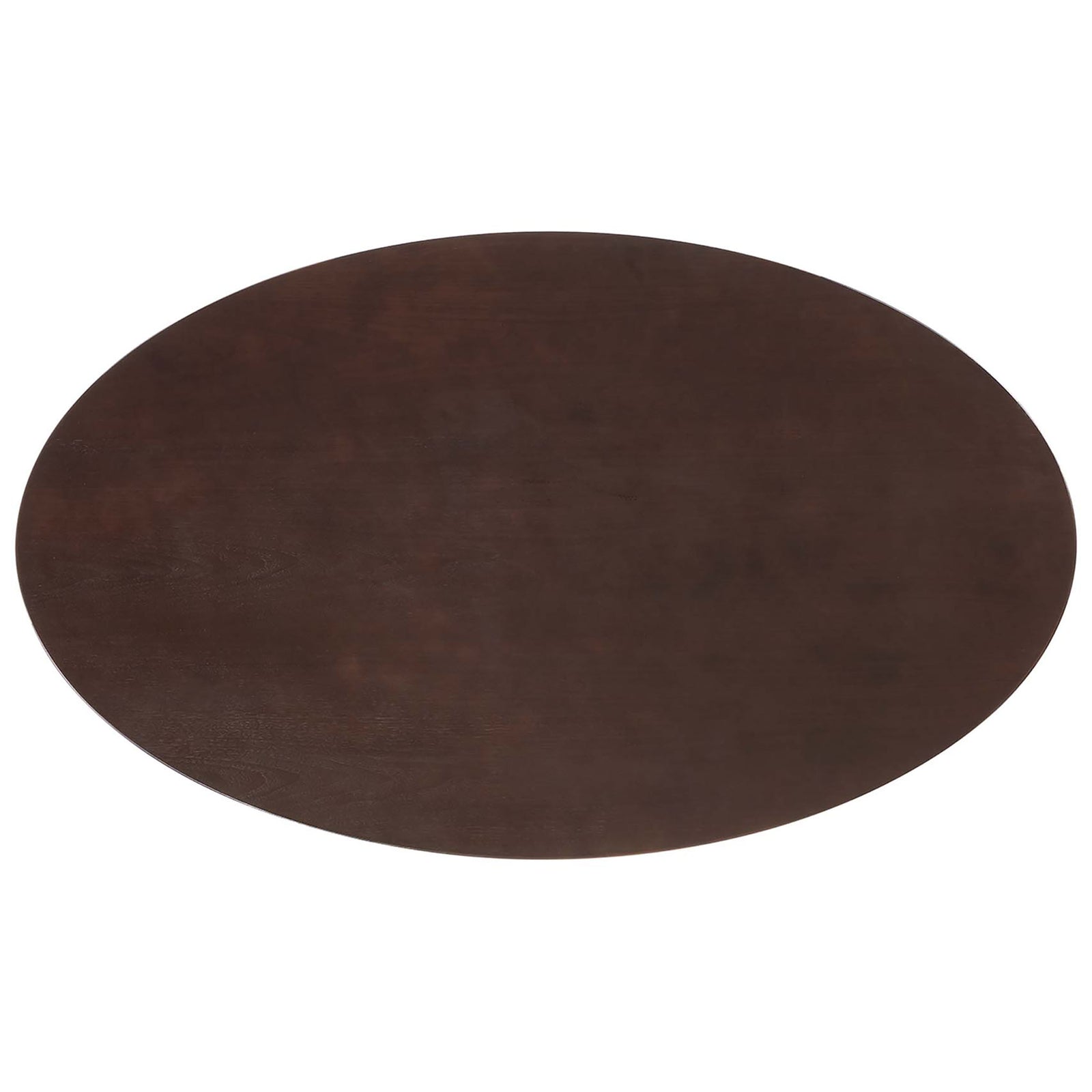 Cherry walnut oval tabletop with rich wood grain and beveled edge detail || EEI-5194-WHI-CHE || detail_studio