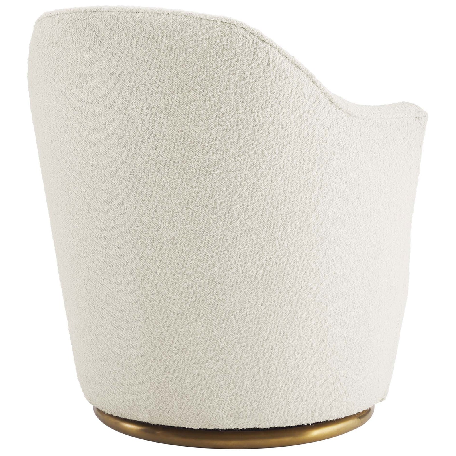 Tall, gently tapered backrest wrapped in nubby boucle for an inviting, modern look || EEI-5311-WHI || back_angle_studio