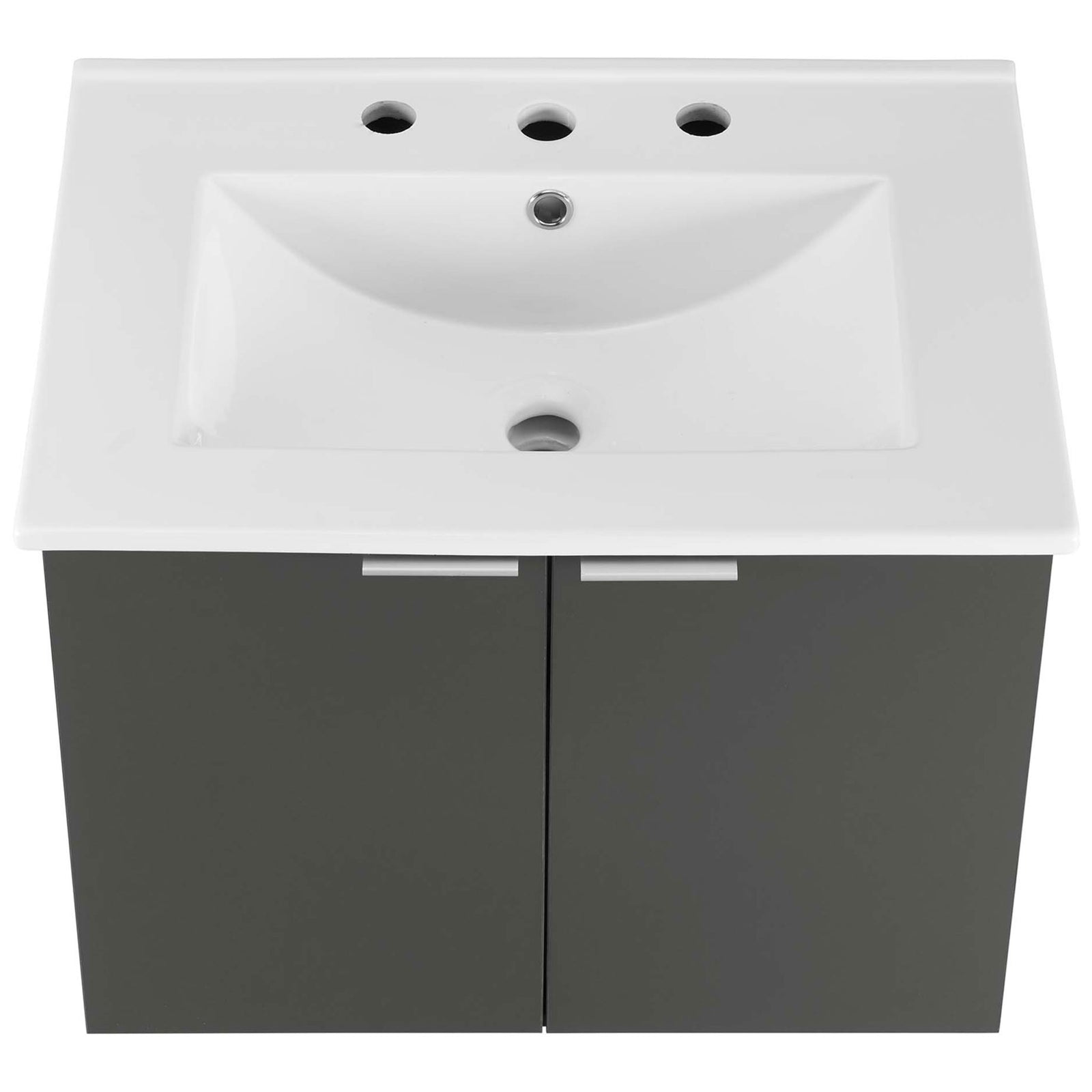 Integrated basin with overflow and 8-inch widespread faucet drilling || EEI-5379-GRY-WHI || top_studio
