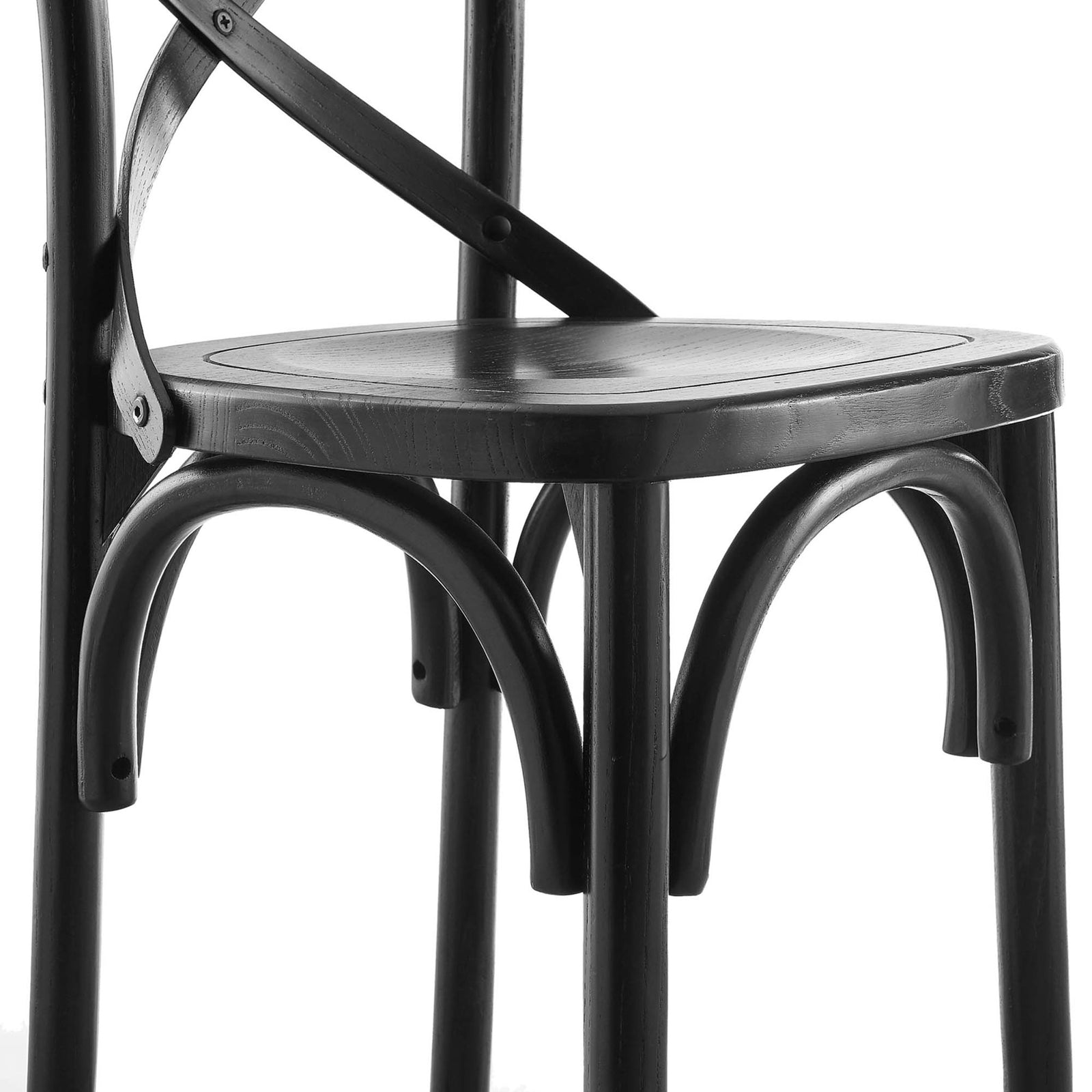 Contoured wood seat with smooth-grain finish for lasting everyday comfort || EEI-5562-BLK || detail_studio