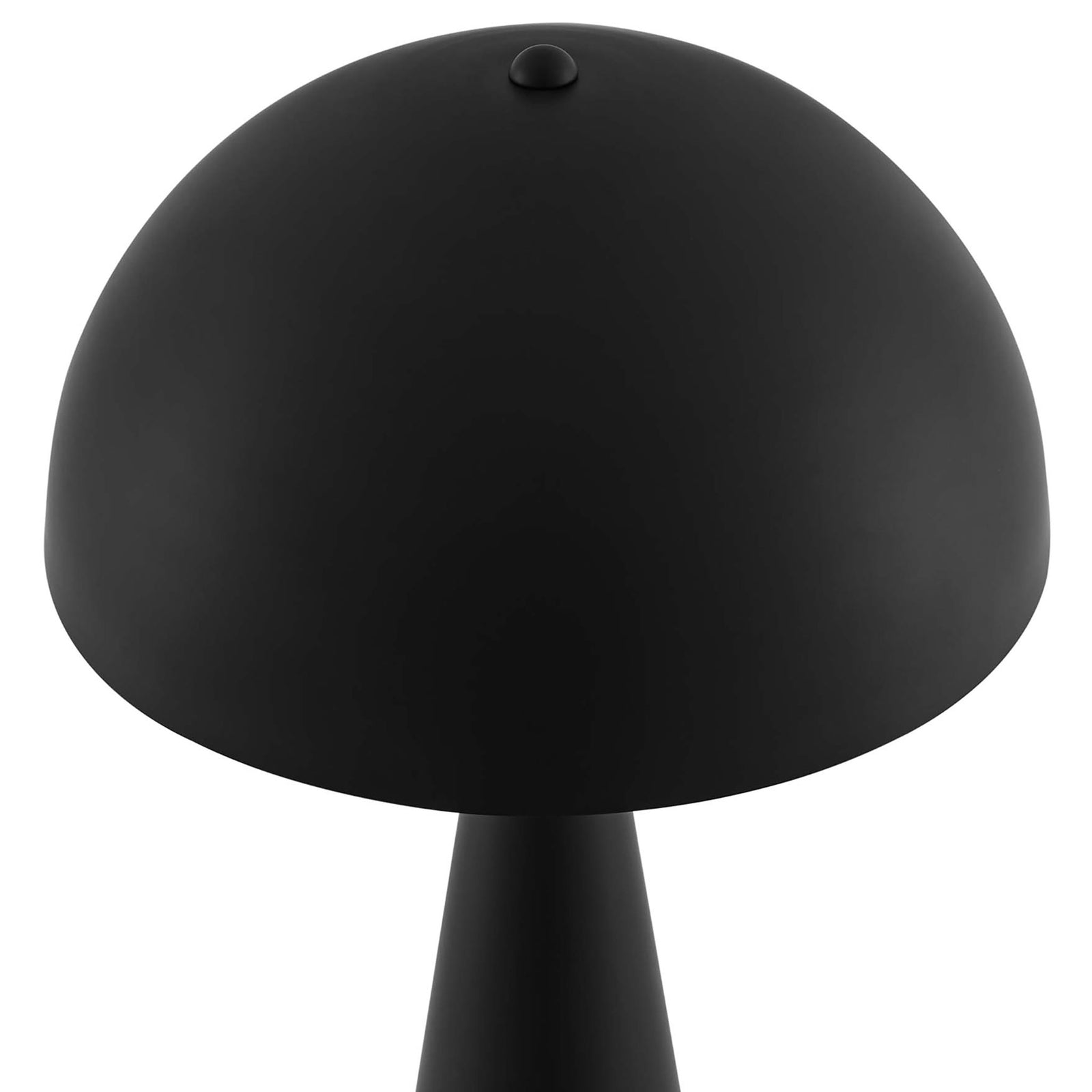 Matte black dome shade showcasing the lamp's smooth modern finish || EEI-5624-BLK || shade_studio