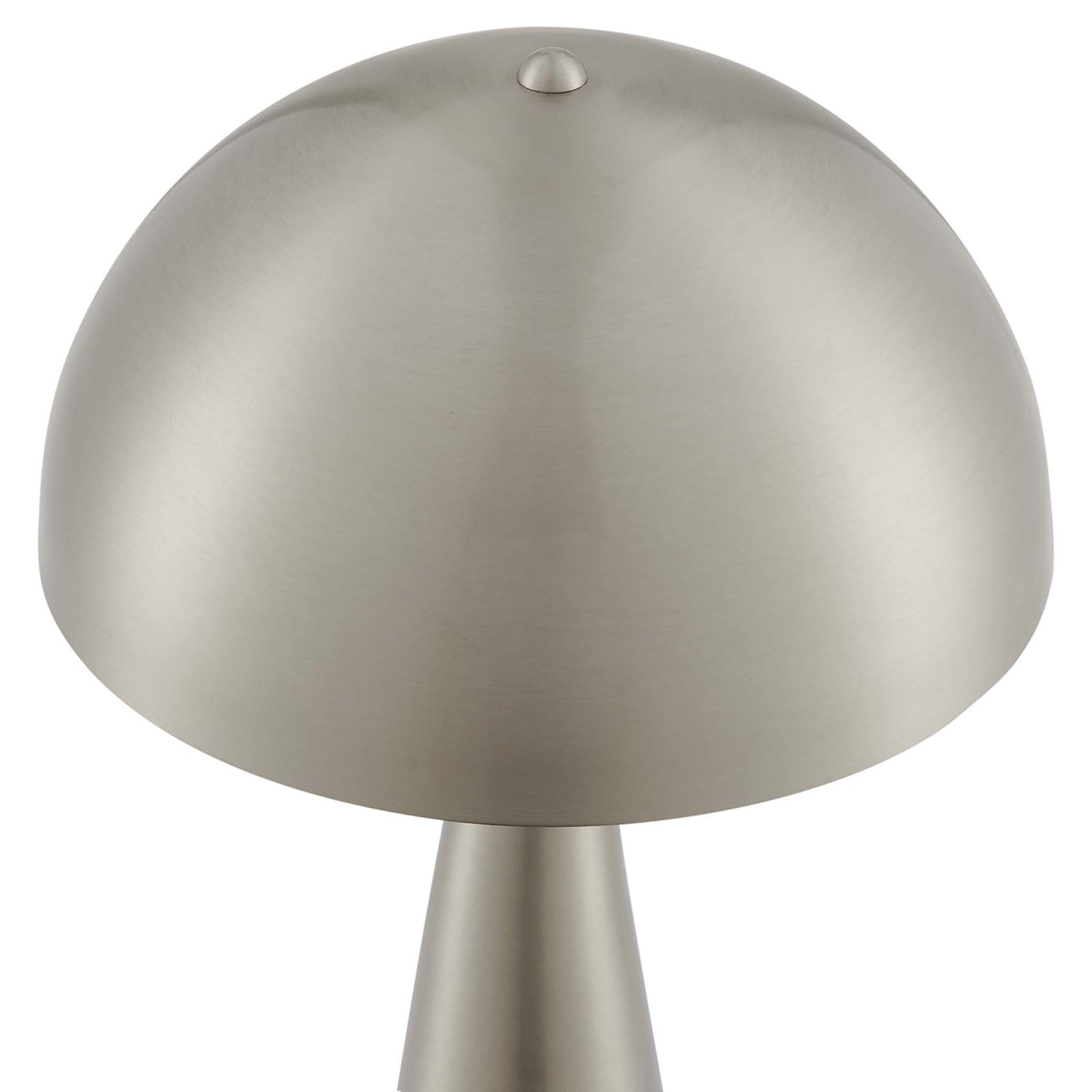 Satin nickel dome shade showcasing its smooth brushed metal texture || EEI-5624-SNL || shade_studio