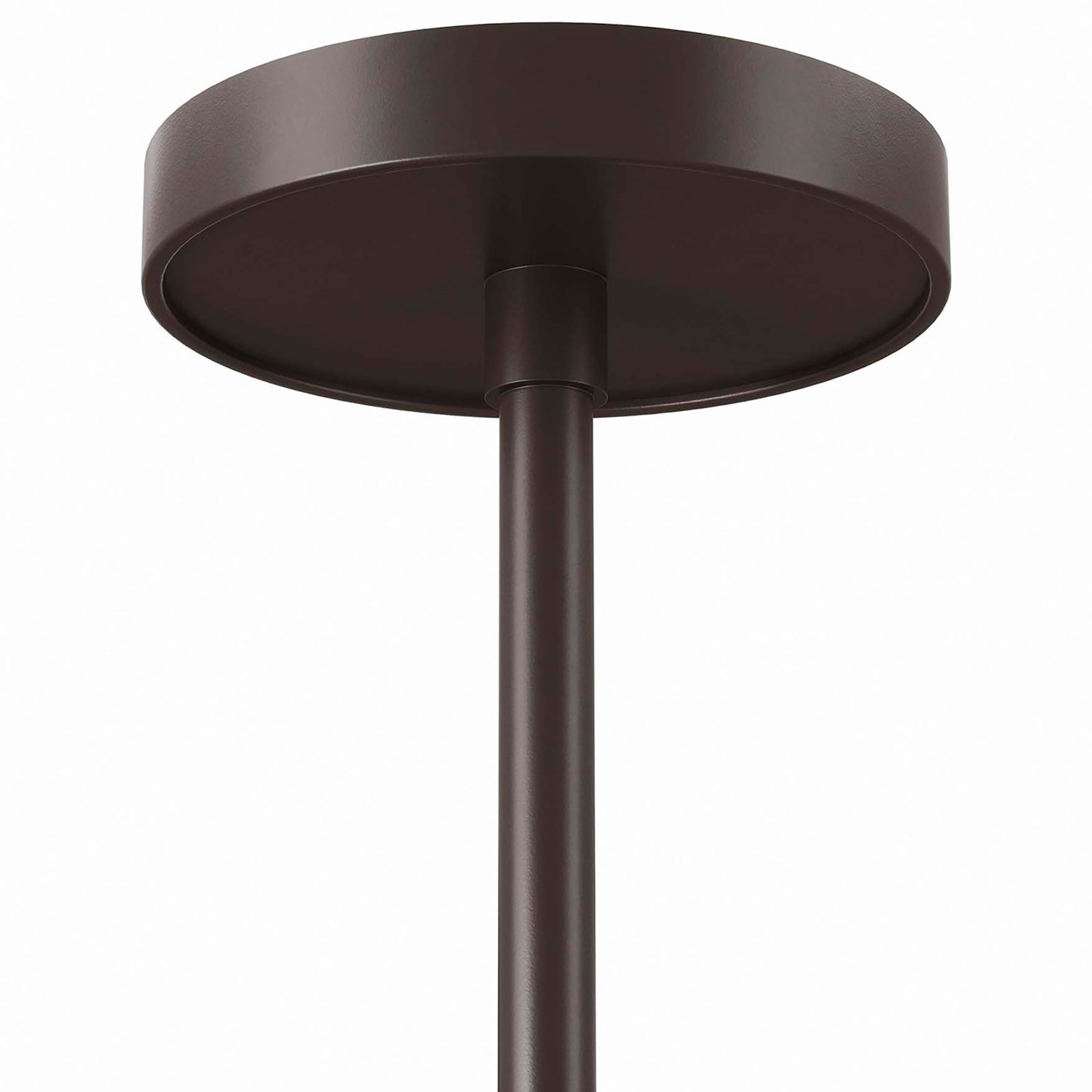 Circular bronze ceiling canopy and downrod detail for a polished, durable pendant light finish || EEI-5639-WHI-BRZ || detail_studio