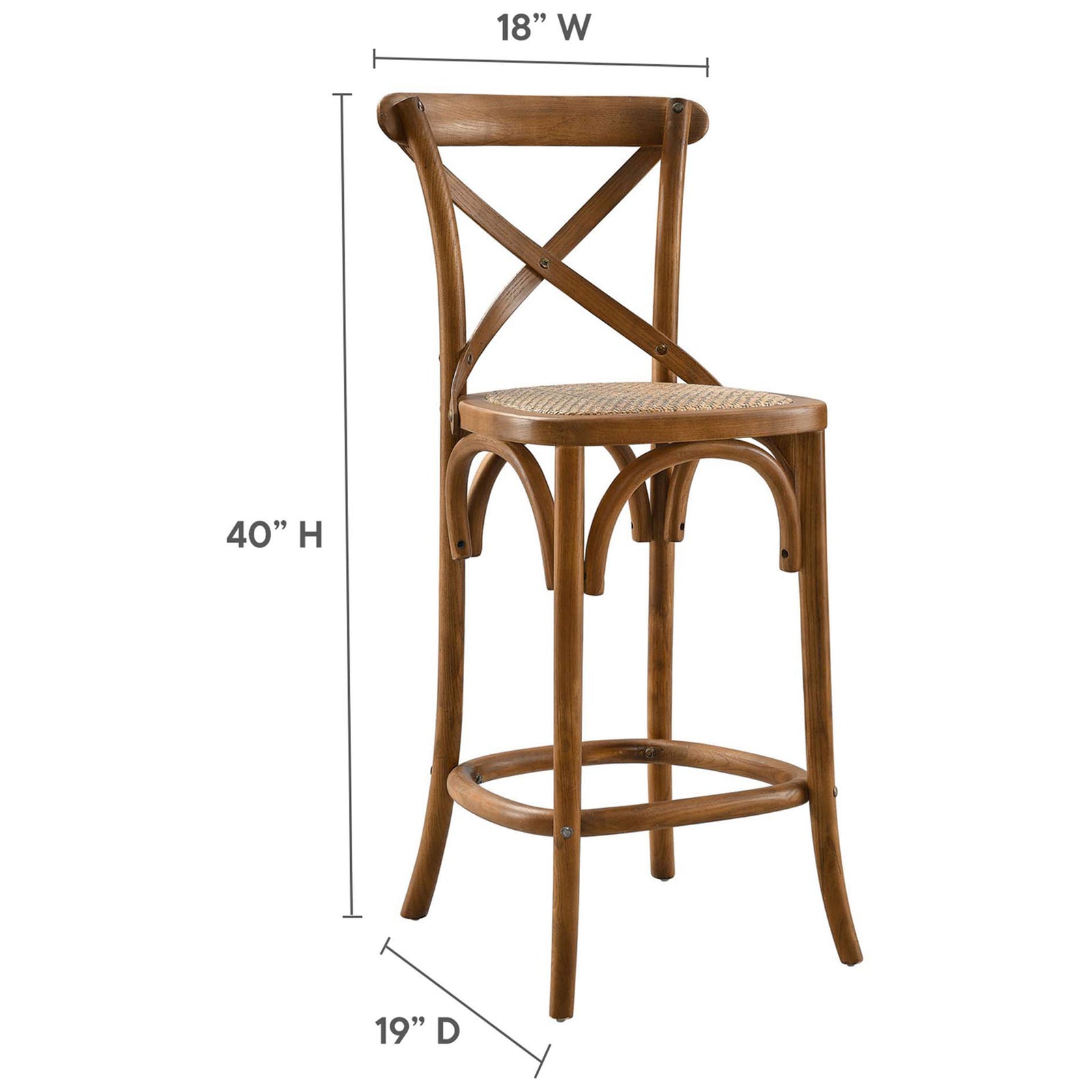 Dimensions shown for the counter stool for easy fit in kitchens and dining nooks || EEI-5667-WAL || dimension_studio