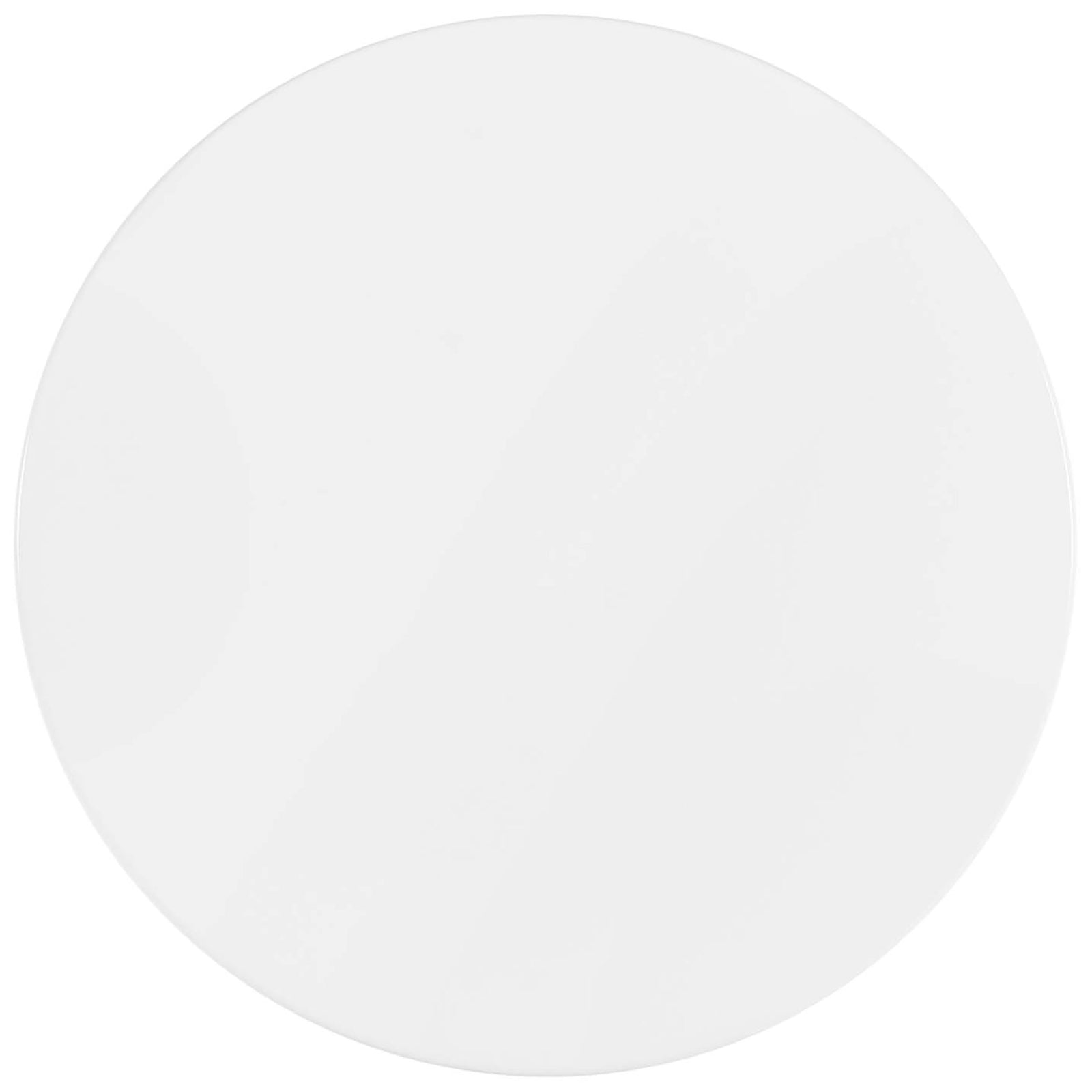 Smooth high-gloss white round tabletop with subtle beveled edge for a clean modern look || EEI-5683-GLD-WHI || top_studio