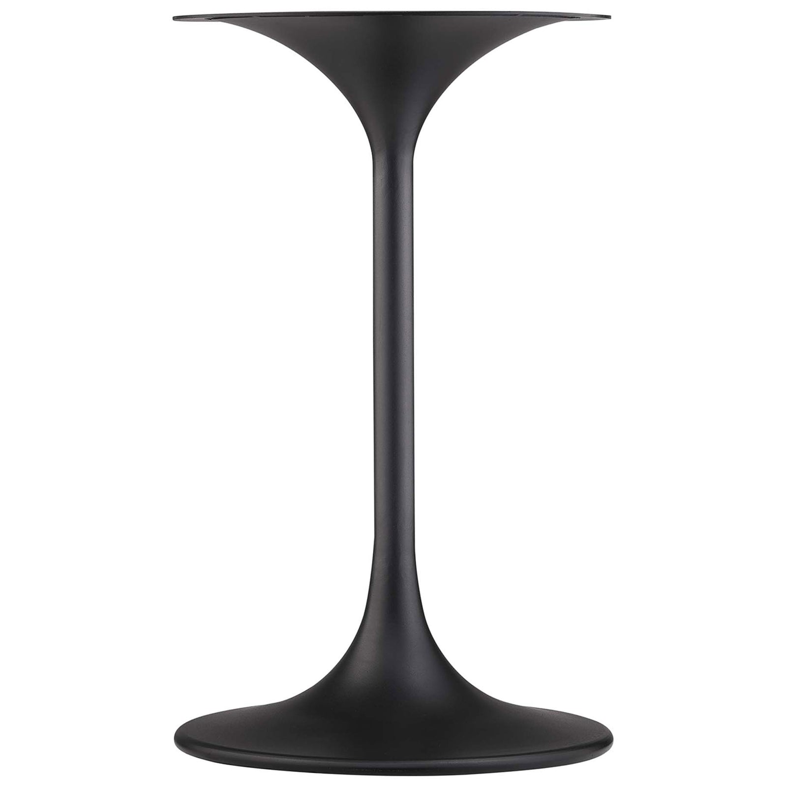 Tapered matte black pedestal base creates a striking mid-century modern profile || EEI-5688-BLK-WHI || leg_studio