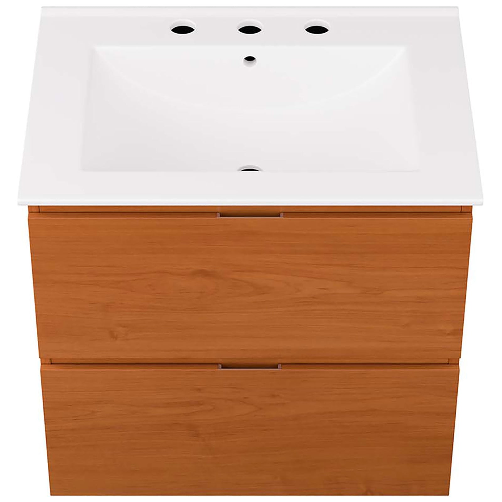 Broad rectangular basin with three-hole, 8 inch faucet spacing || EEI-5811-CHE-WHI || top_studio
