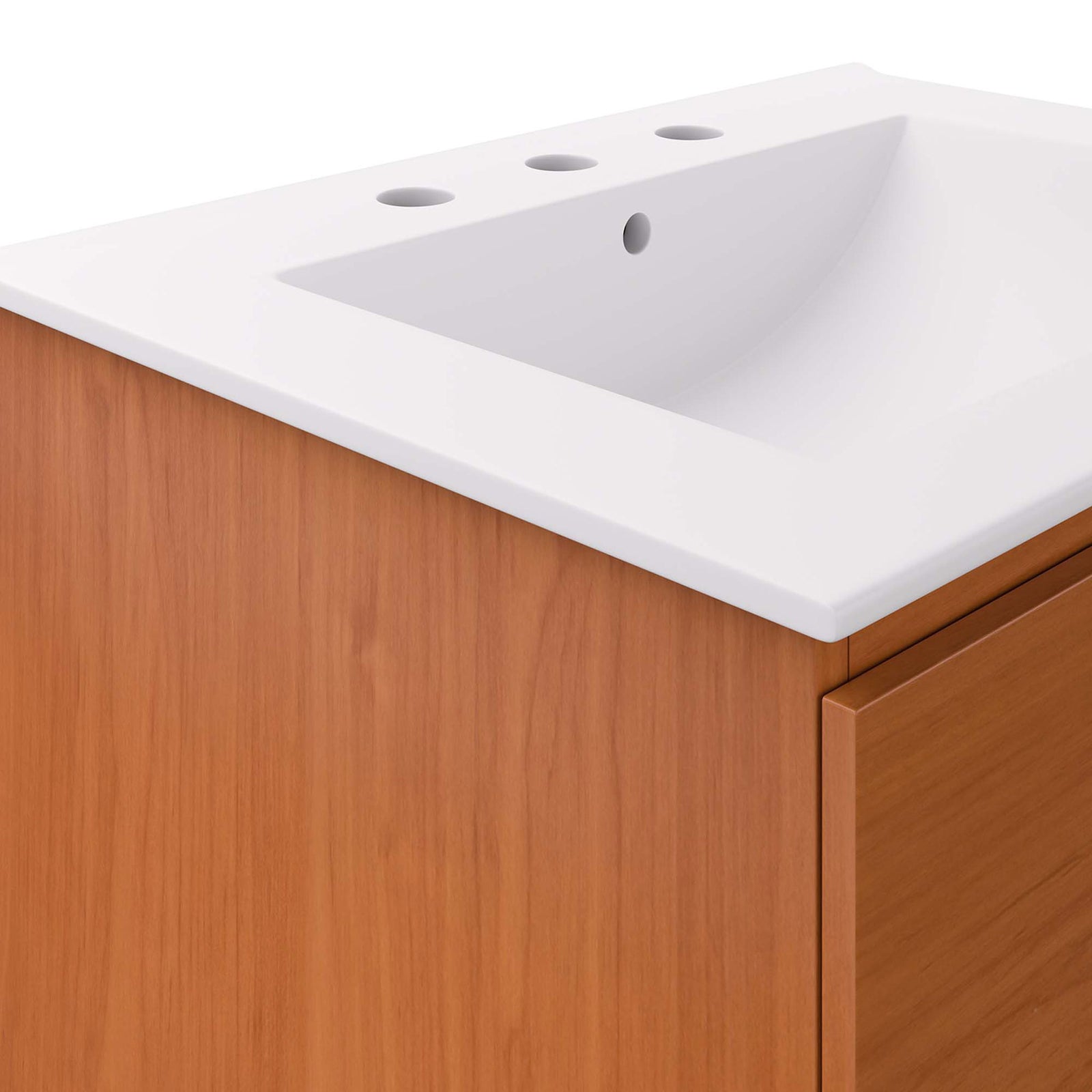 Refined edges and a smooth matte basin complement the natural cherry finish || EEI-5811-CHE-WHI || detail_studio