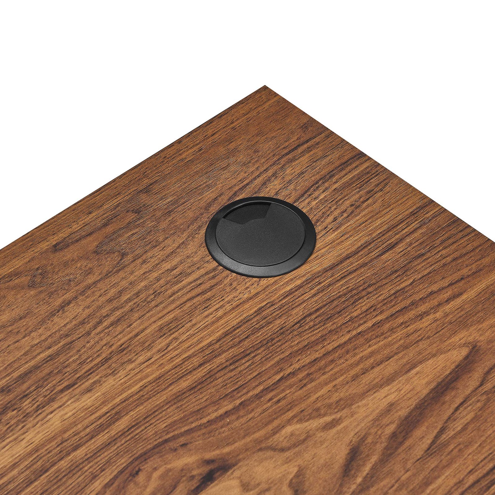 Integrated cable management grommet keeps your desktop tidy || EEI-5862-WAL-WHI || storage_studio