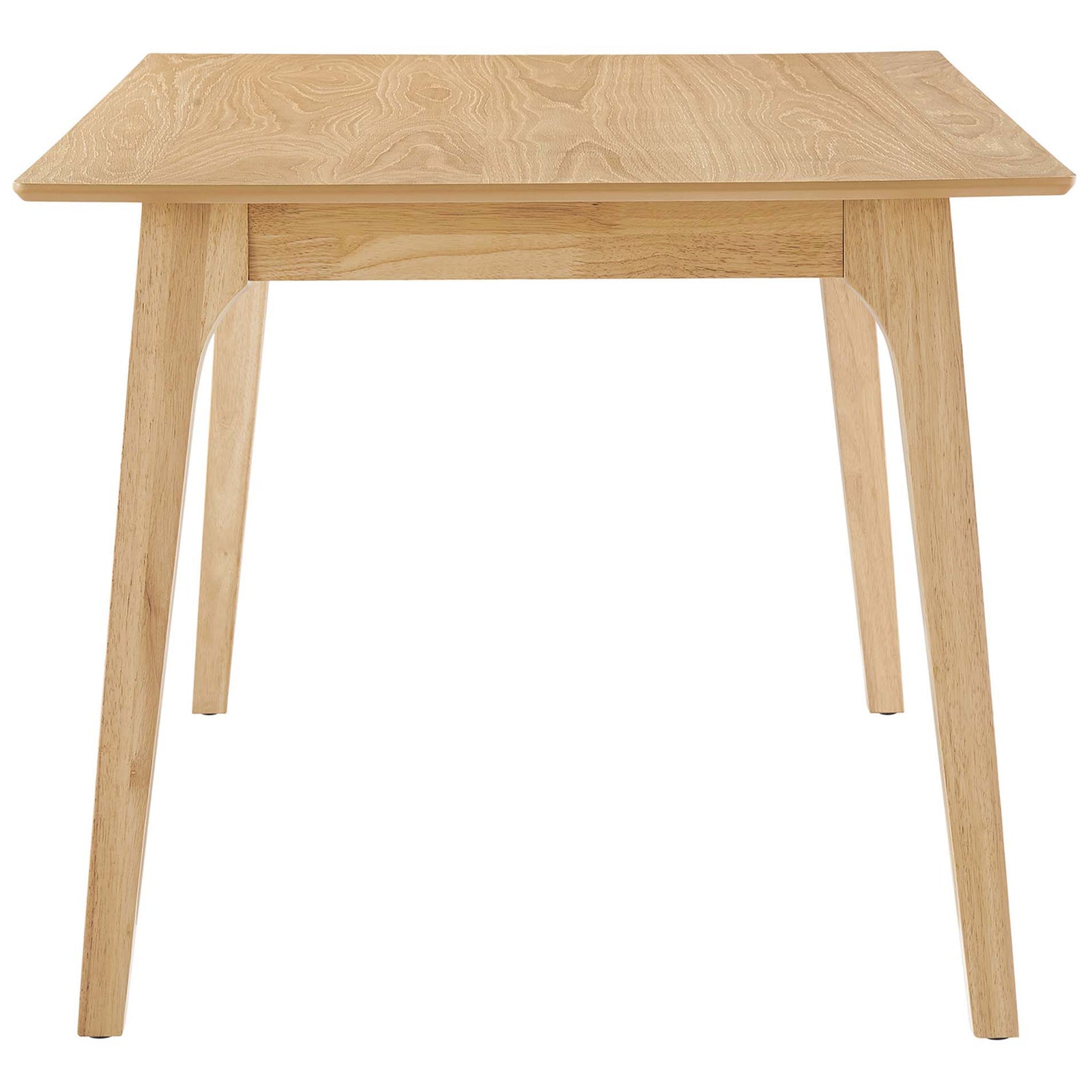 Sturdy oak dining table with slim apron and outward-angled legs for modern style || EEI-6017-OAK-OAK || side_studio