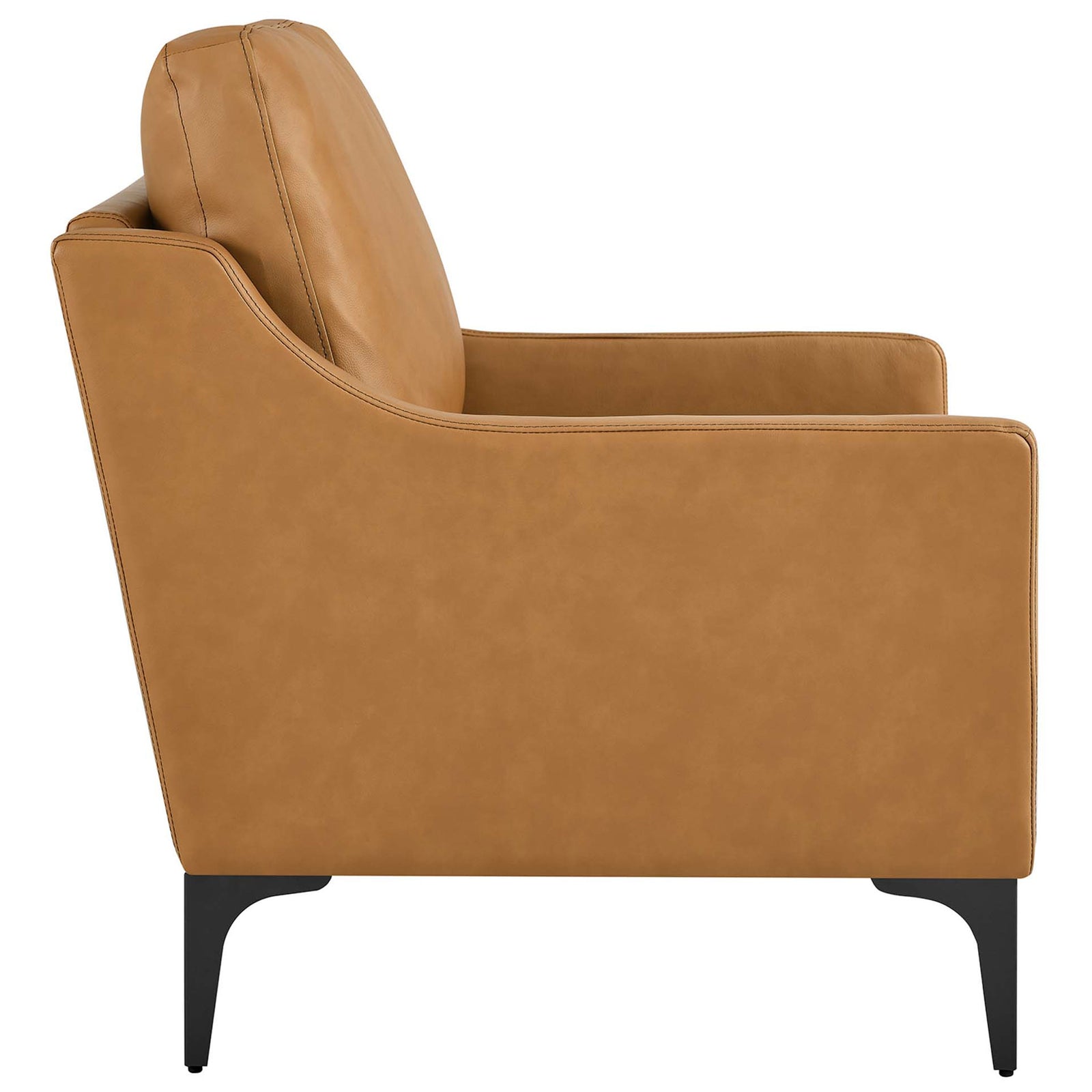 Slim silhouette with softly sloped arms and generous seat depth for relaxed comfort || EEI-6022-TAN || side_studio