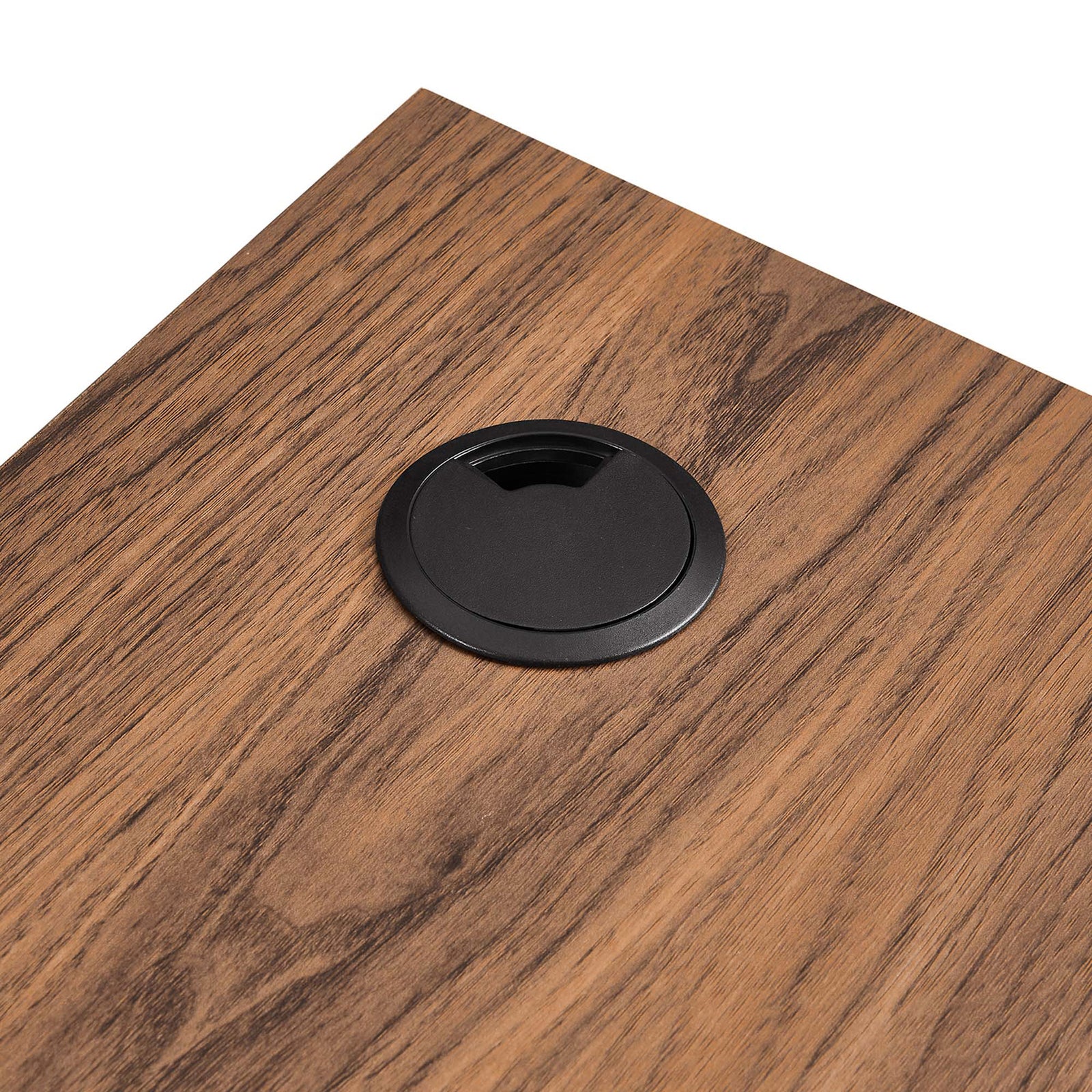 Integrated cable management grommet keeps cords organized || EEI-6181-WAL || storage_studio