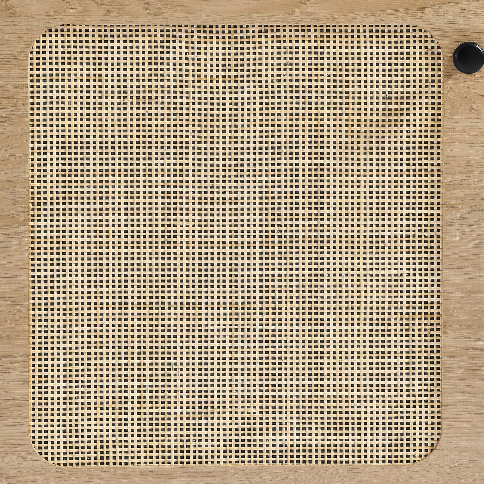 Woven rattan door panel highlights natural texture and pattern || EEI-6199-OAK || detail_studio