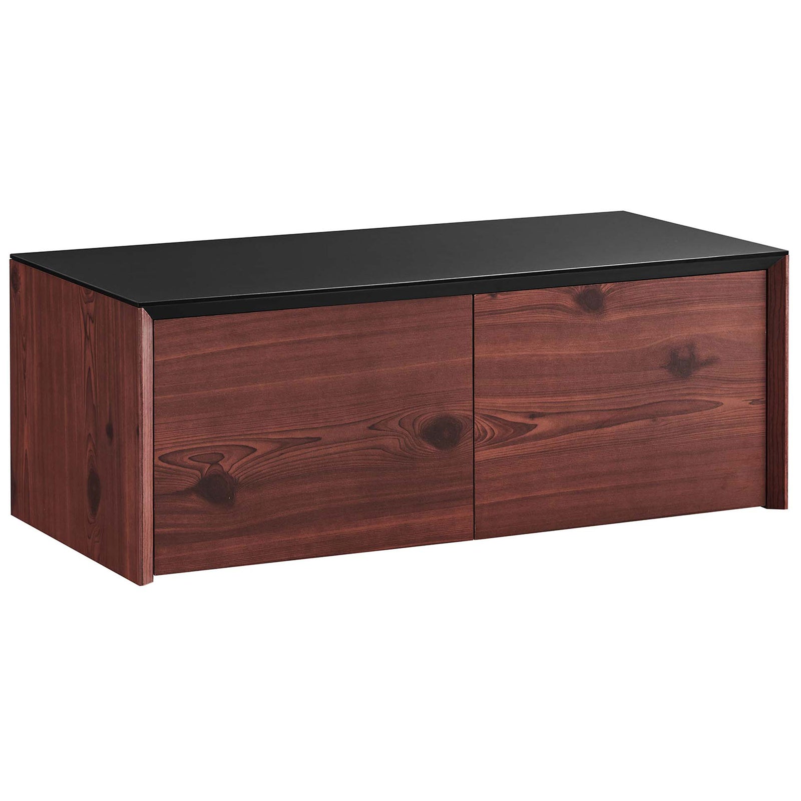 Black cherry wall-mount cabinet with black top and two smooth front doors || EEI-6205-BLK-CHE || front_angle_studio