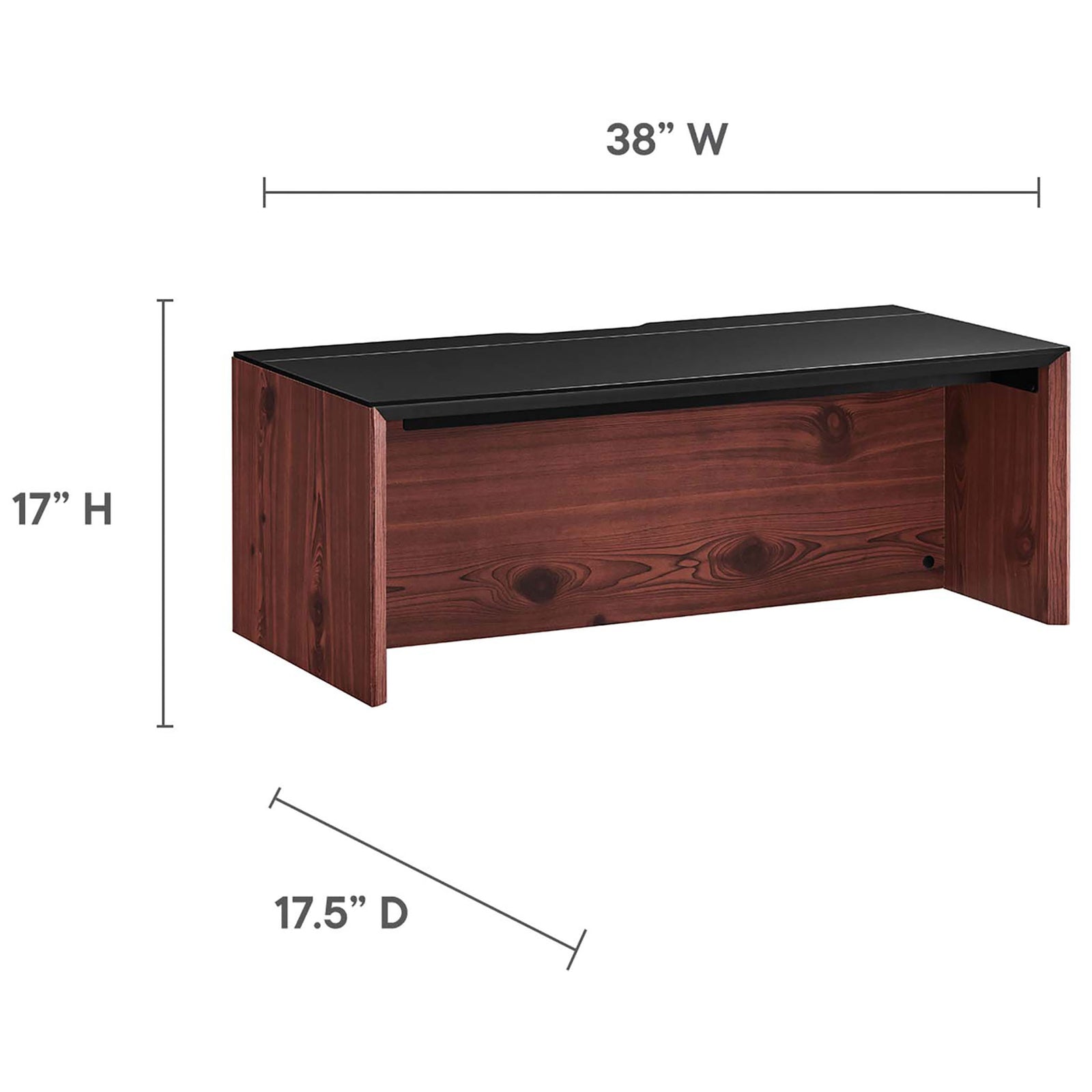 Compact wall desk with space-saving dimensions ideal for small work areas || EEI-6206-BLK-CHE || dimension_studio