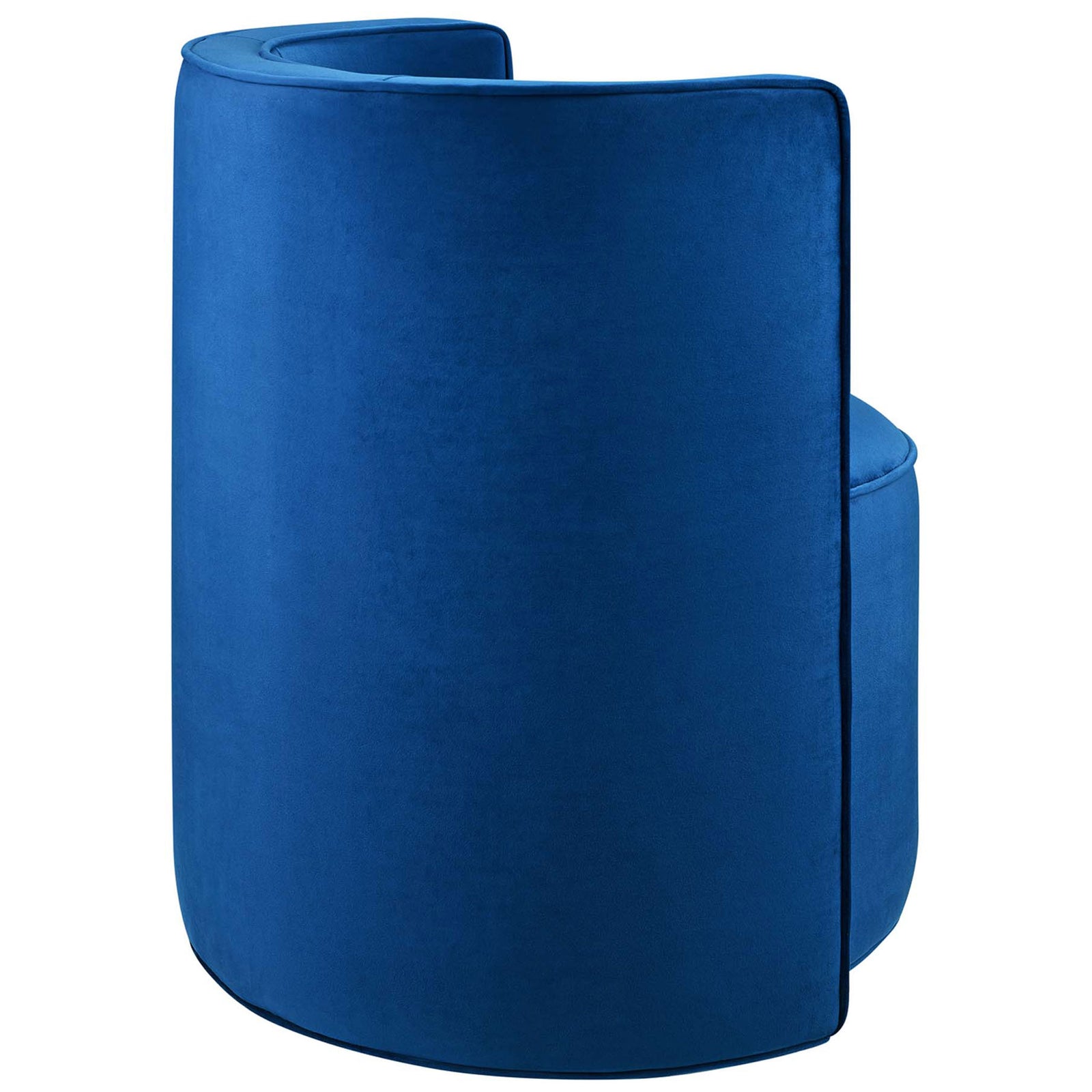 Seamless barrel back in rich navy velvet for a polished, modern silhouette || EEI-6222-NAV || back_studio