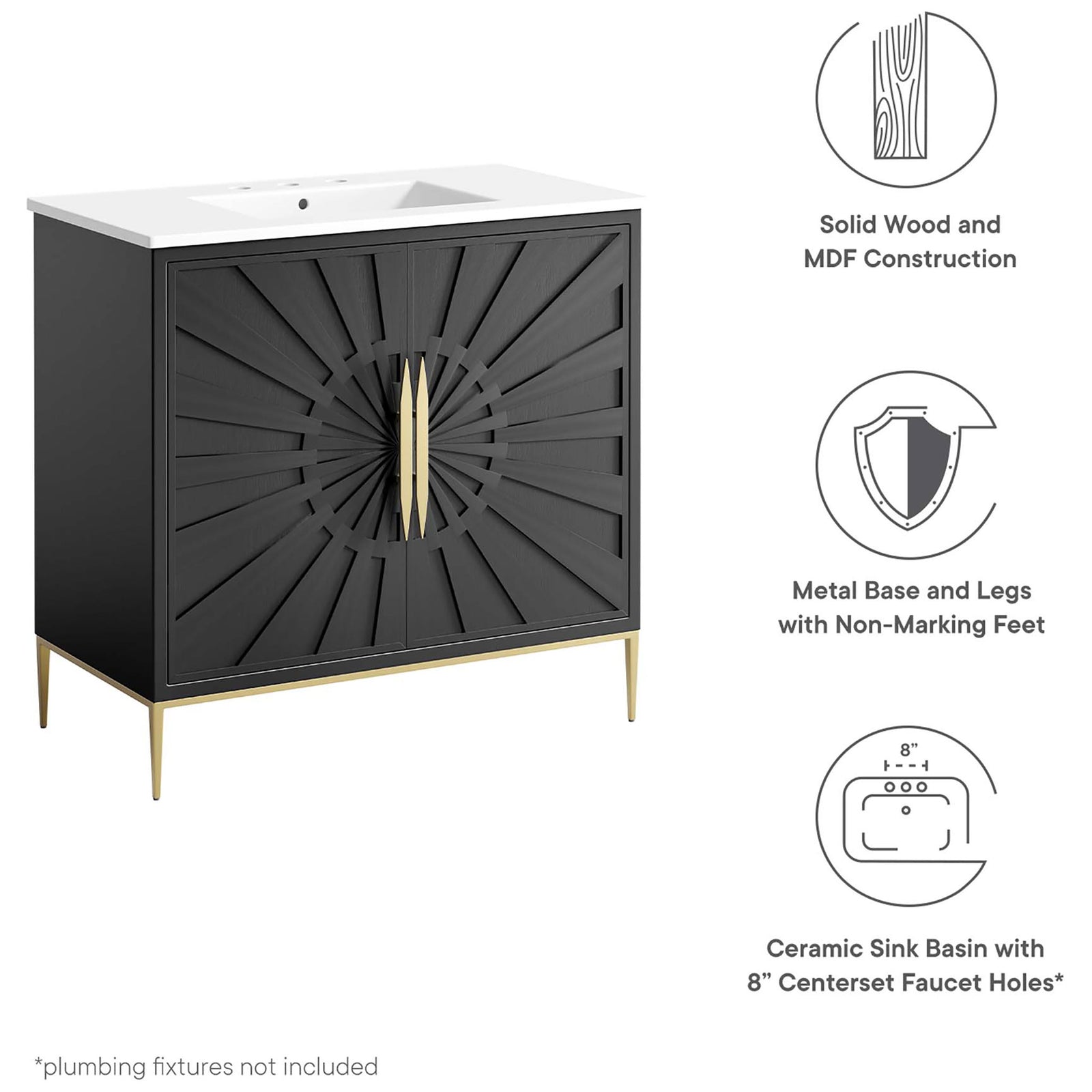 Quality materials meet modern design for durable, everyday use. || EEI-6297-WHI-BLK || callout_studio
