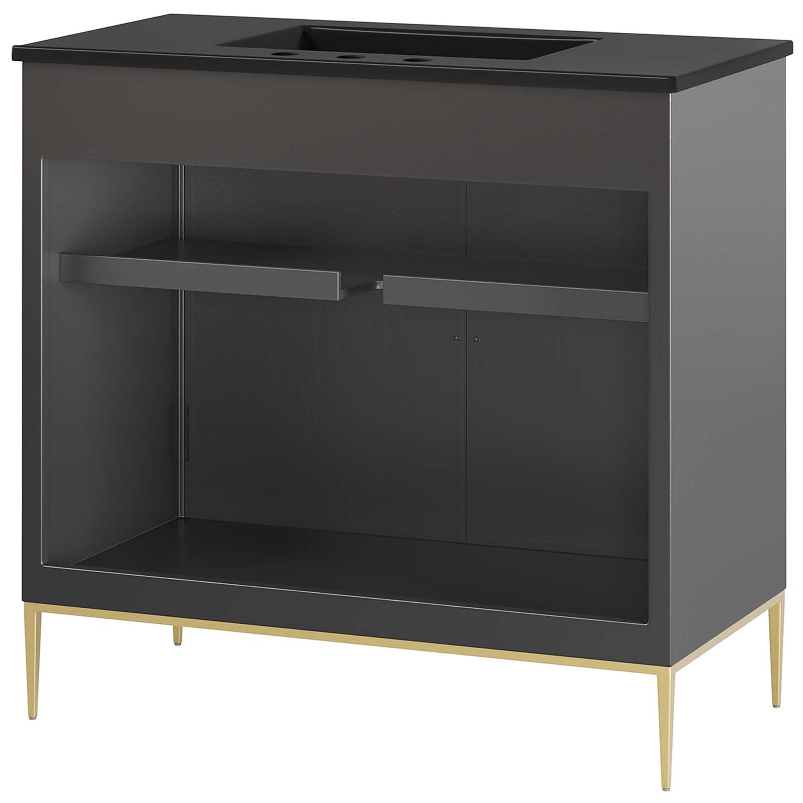 Practical rear cutout simplifies hookups without compromising design || EEI-6299-BLK-BLK || back_angle_studio