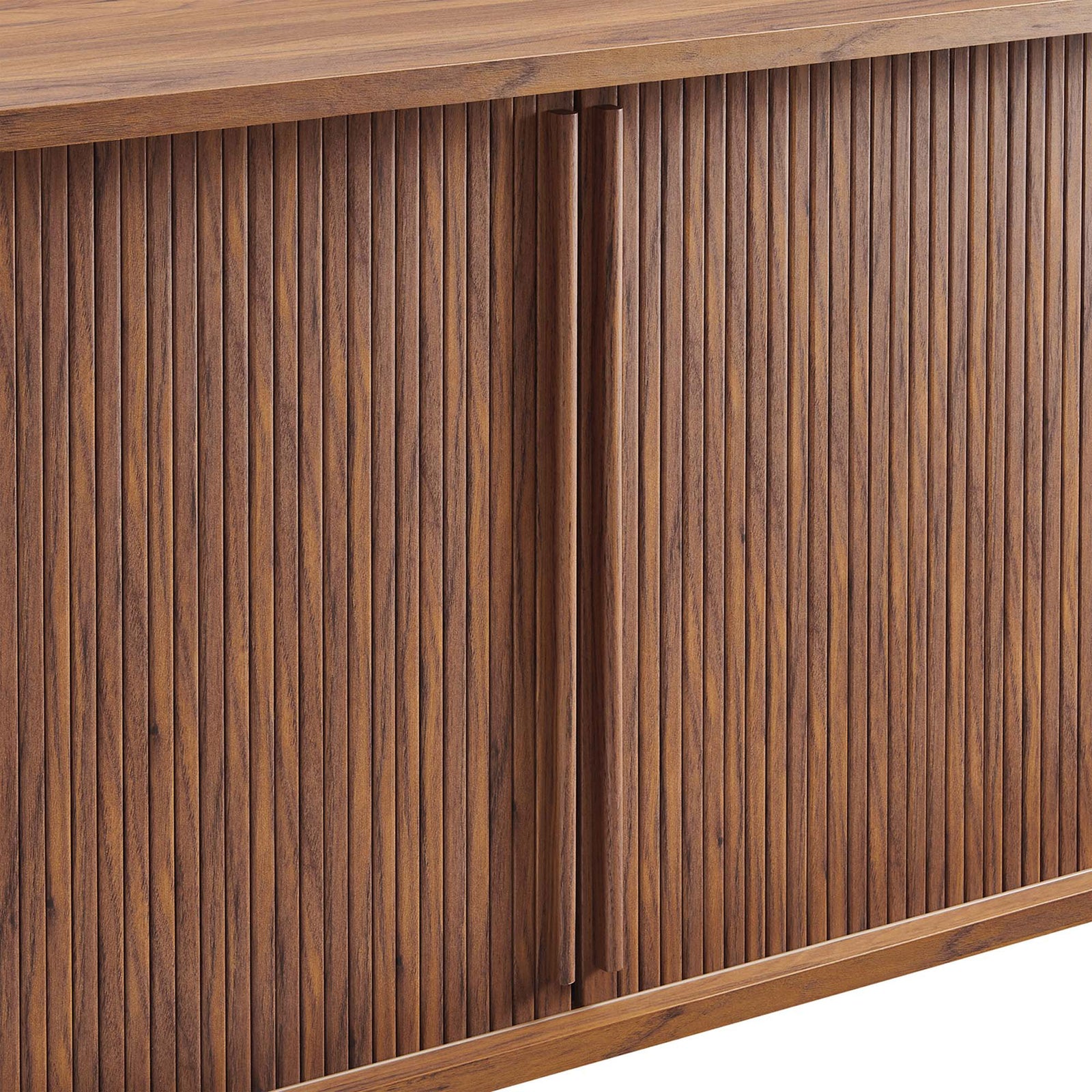 Close-up of the fluted sliding doors and integrated handles for a refined textural look || EEI-6309-WAL || detail_studio