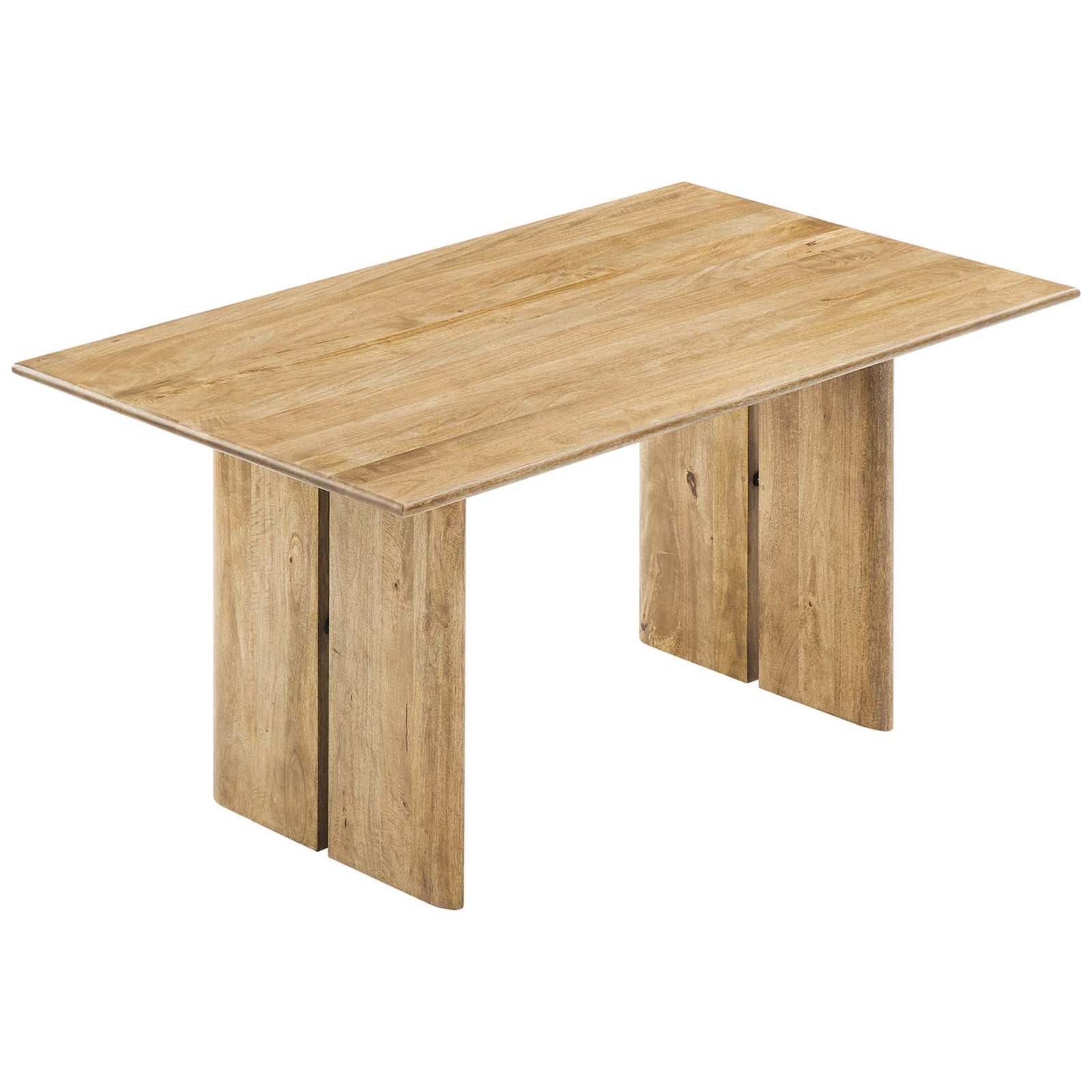 60 inch oak dining table showcasing a broad plank-style top for everyday meals and gatherings. || EEI-6338-OAK || top_angle_studio