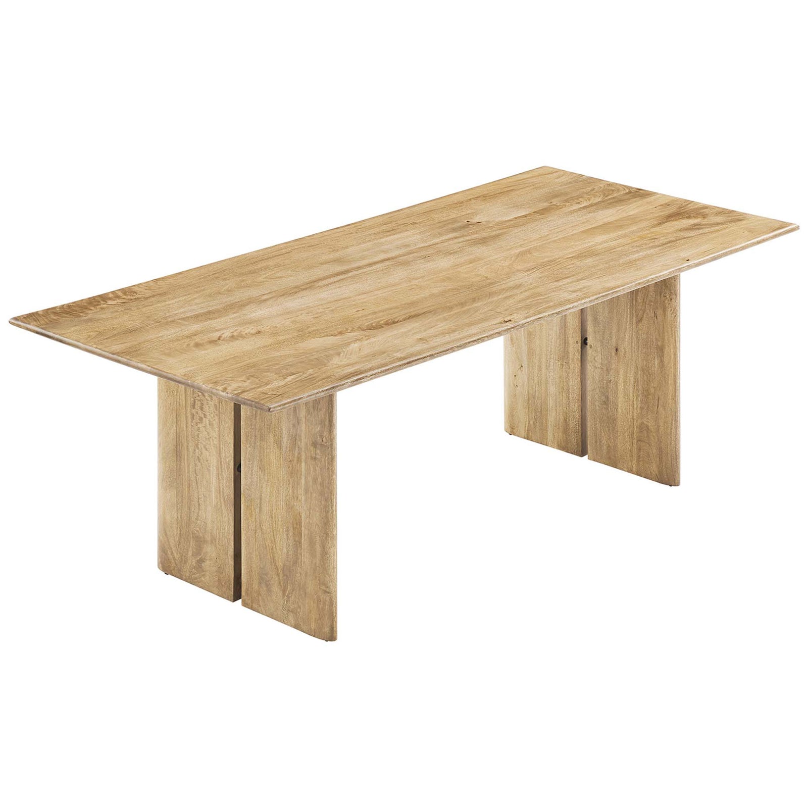 86 inch oak dining table emphasizing the broad plank-style surface for large gatherings. || EEI-6340-OAK || top_angle_studio
