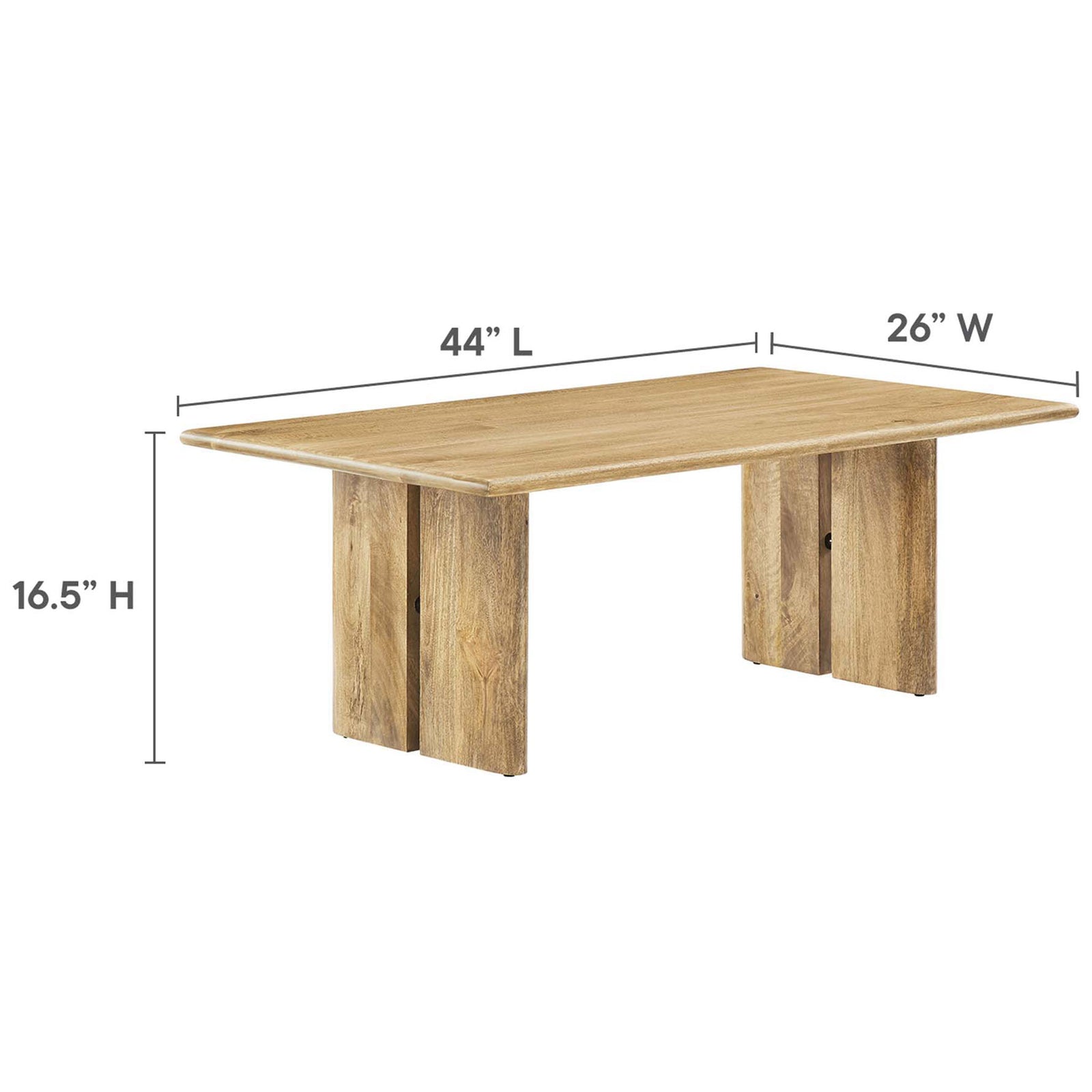 Low-profile coffee table sized for everyday living with a generous surface area || EEI-6341-OAK || dimension_studio