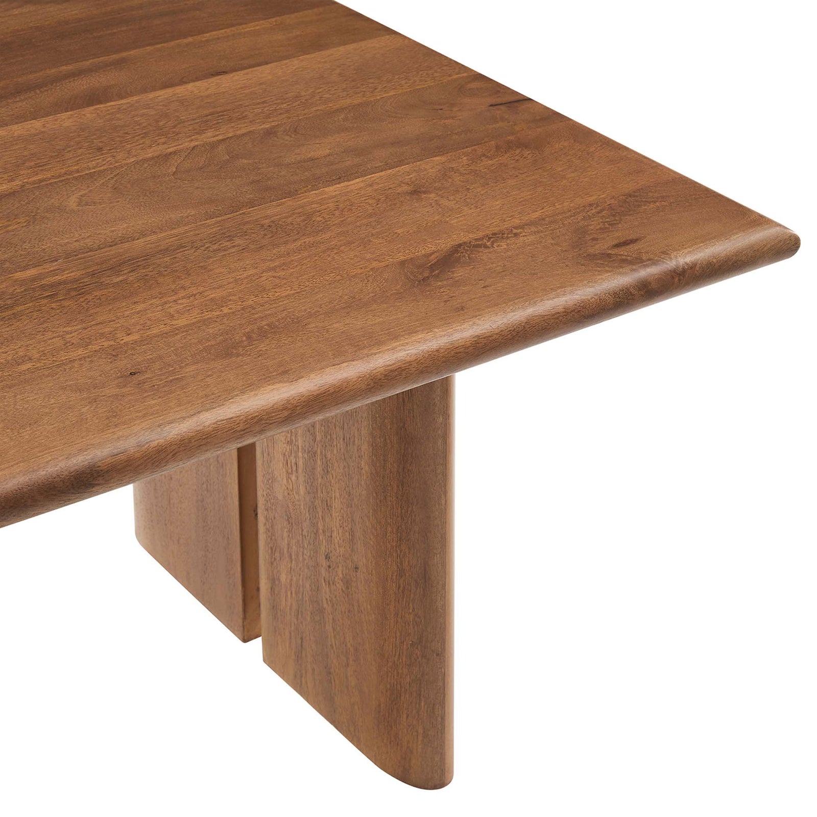 Beveled tabletop and smooth wood grain highlight meticulous craftsmanship || EEI-6341-WAL || detail_studio
