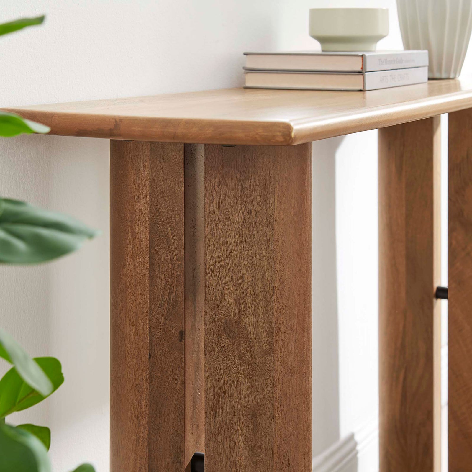 Natural wood top adds warmth, pairing effortlessly with modern decor. || EEI-6342-WAL || detail_room