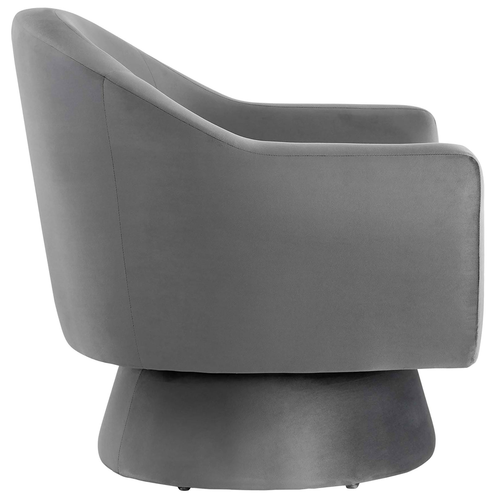 Sweeping armrests and tailored profile in stain-resistant performance velvet || EEI-6360-GRY || side_studio