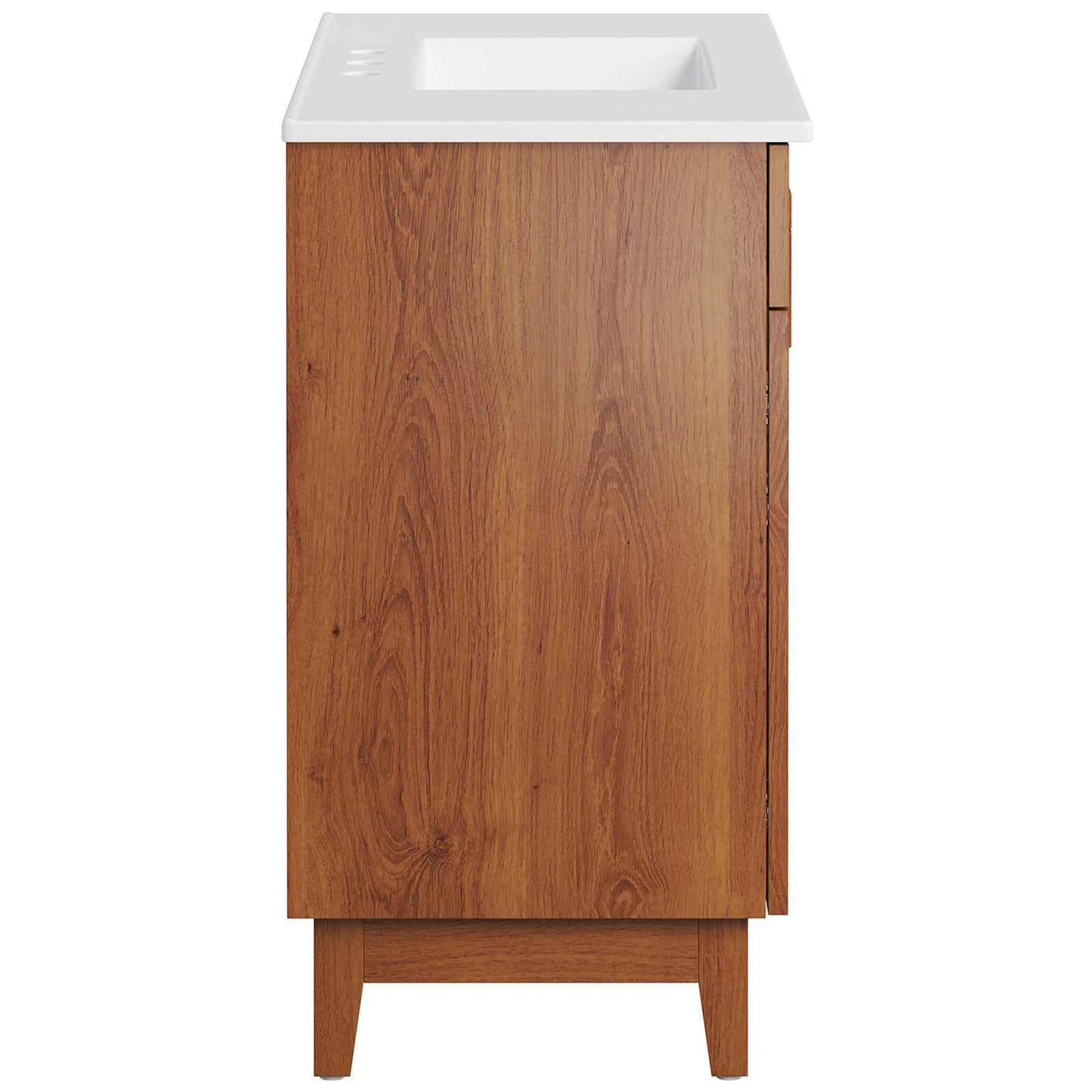Refined side profile shows clean geometry and natural wood grain. || EEI-6484-WHI-WAL || side_studio