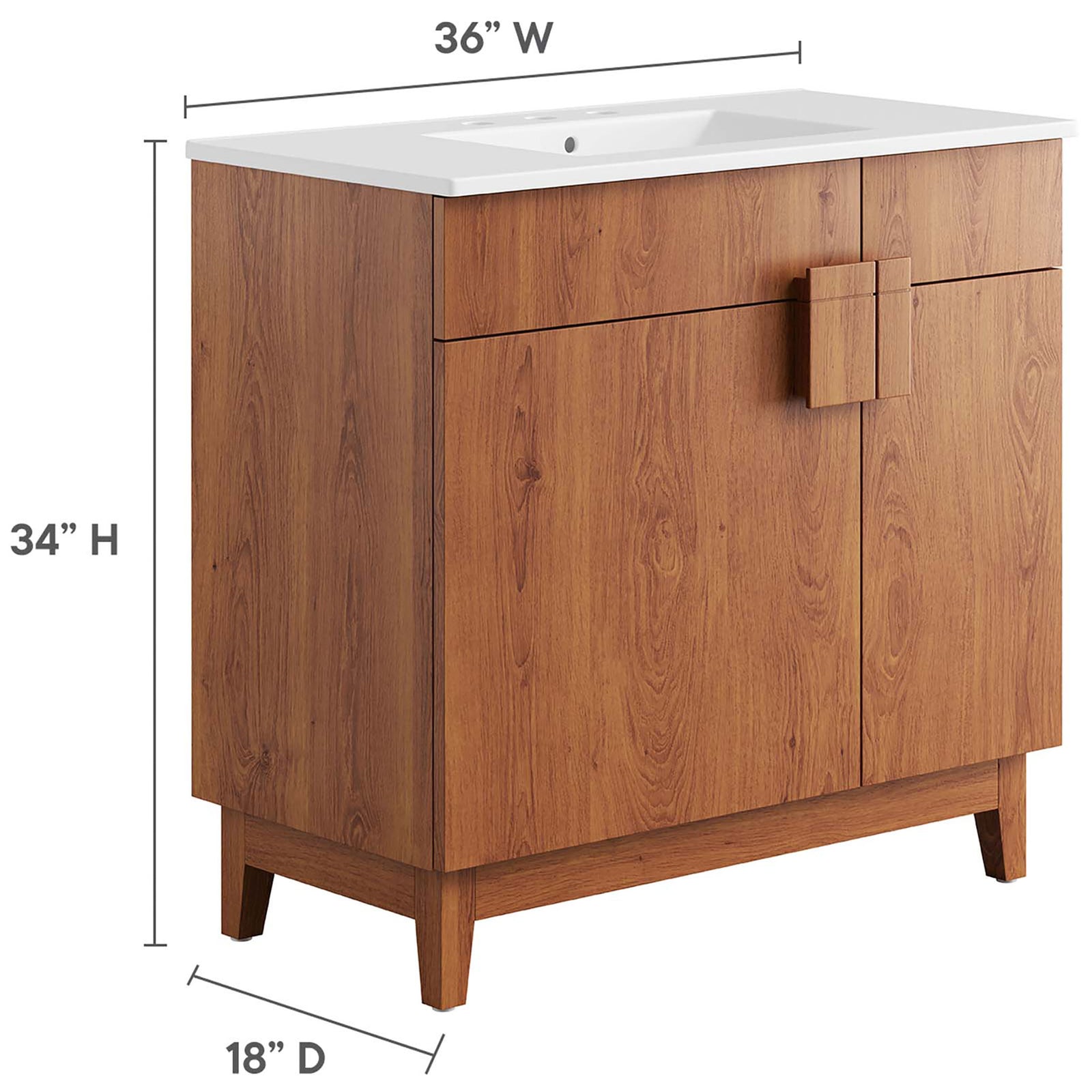 Ample size balances counter space and storage for busy bathrooms. || EEI-6484-WHI-WAL || dimension_studio