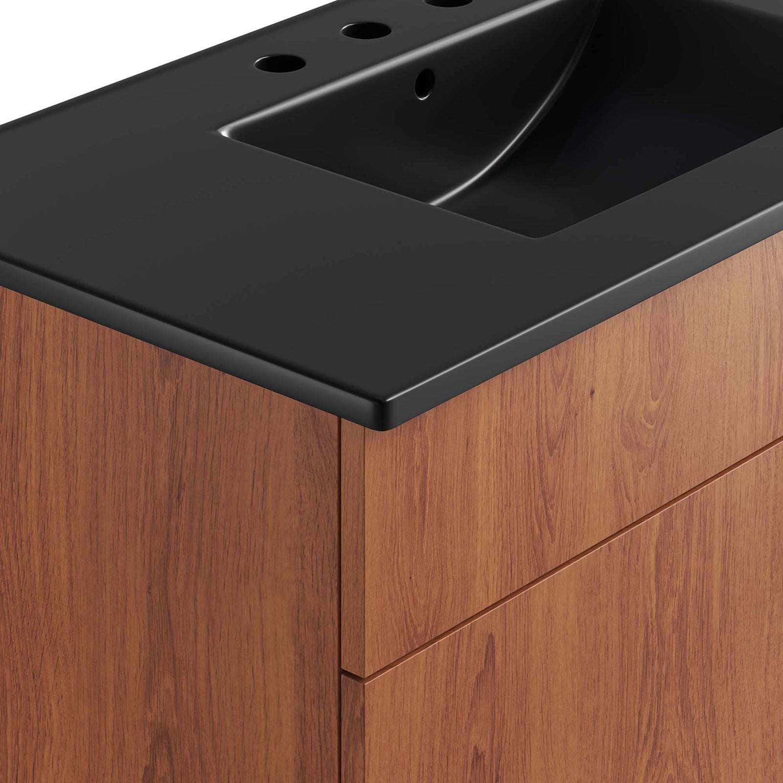 Smooth matte black basin with gently rounded edges for a refined look || EEI-6485-BLK-WAL || detail_studio