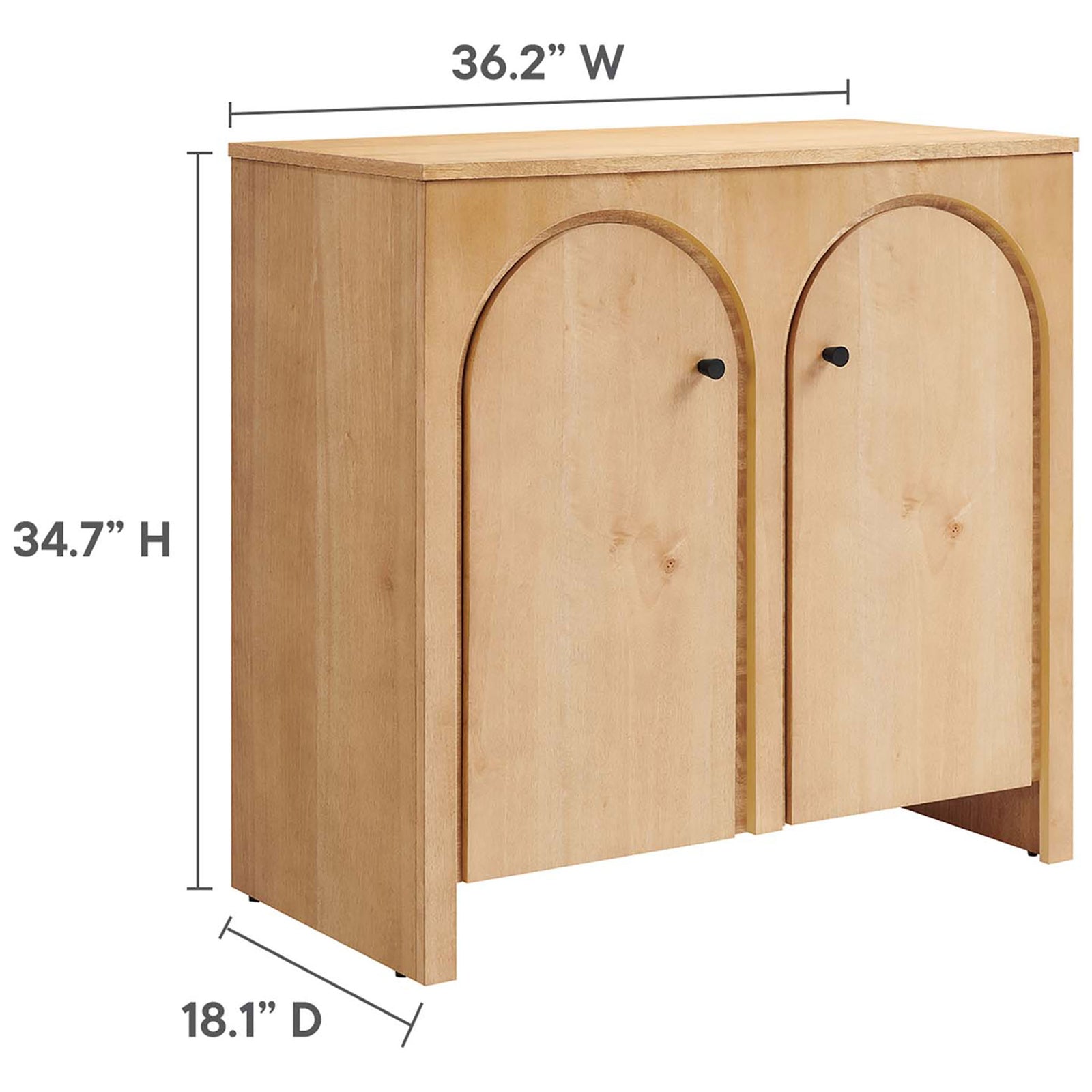 Oak cabinet dimensions fit beautifully as a compact sideboard or entry console || EEI-6537-OAK || dimension_studio