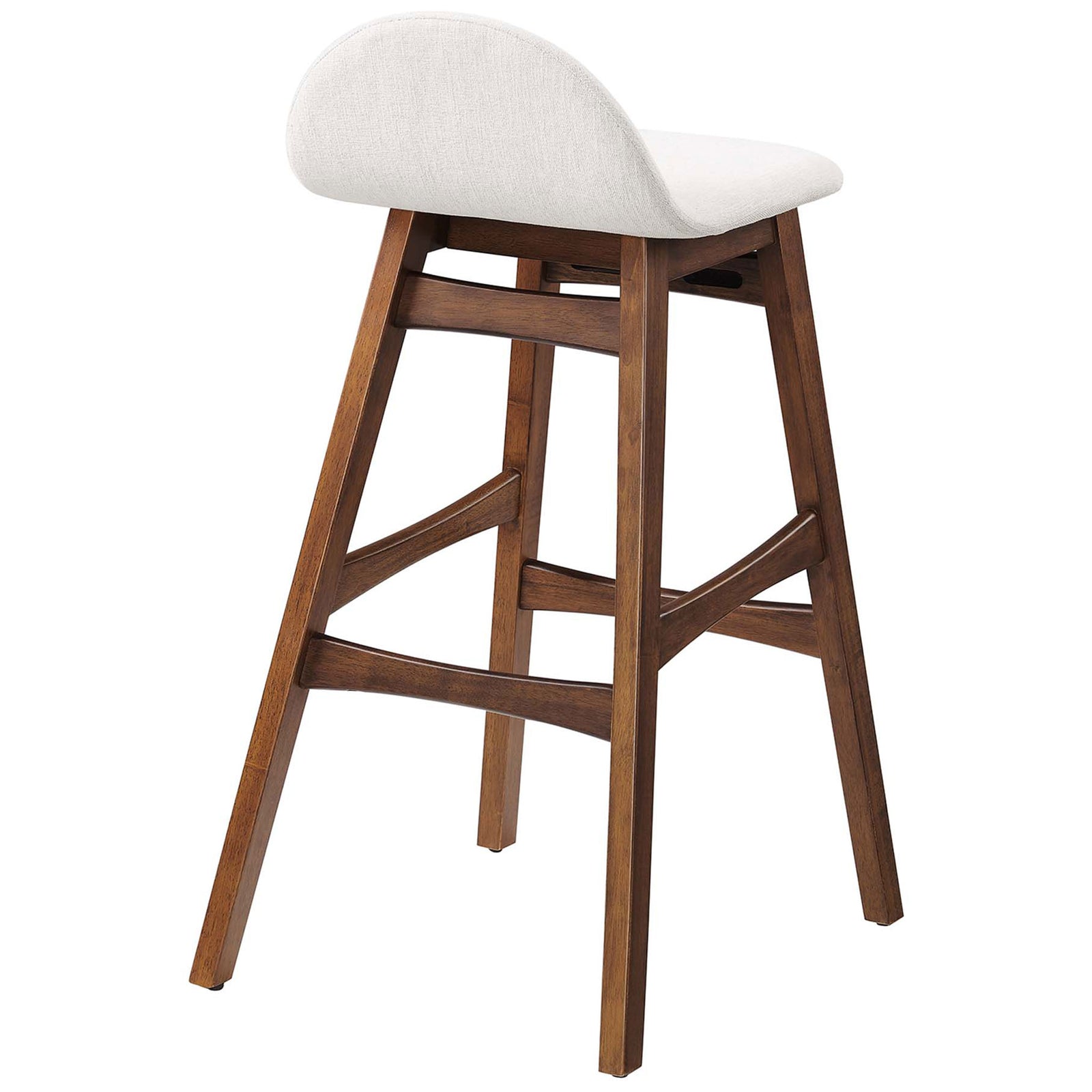 Rounded low backrest and reinforced crossbars on a warm wood frame || EEI-6553-HEI || back_angle_studio