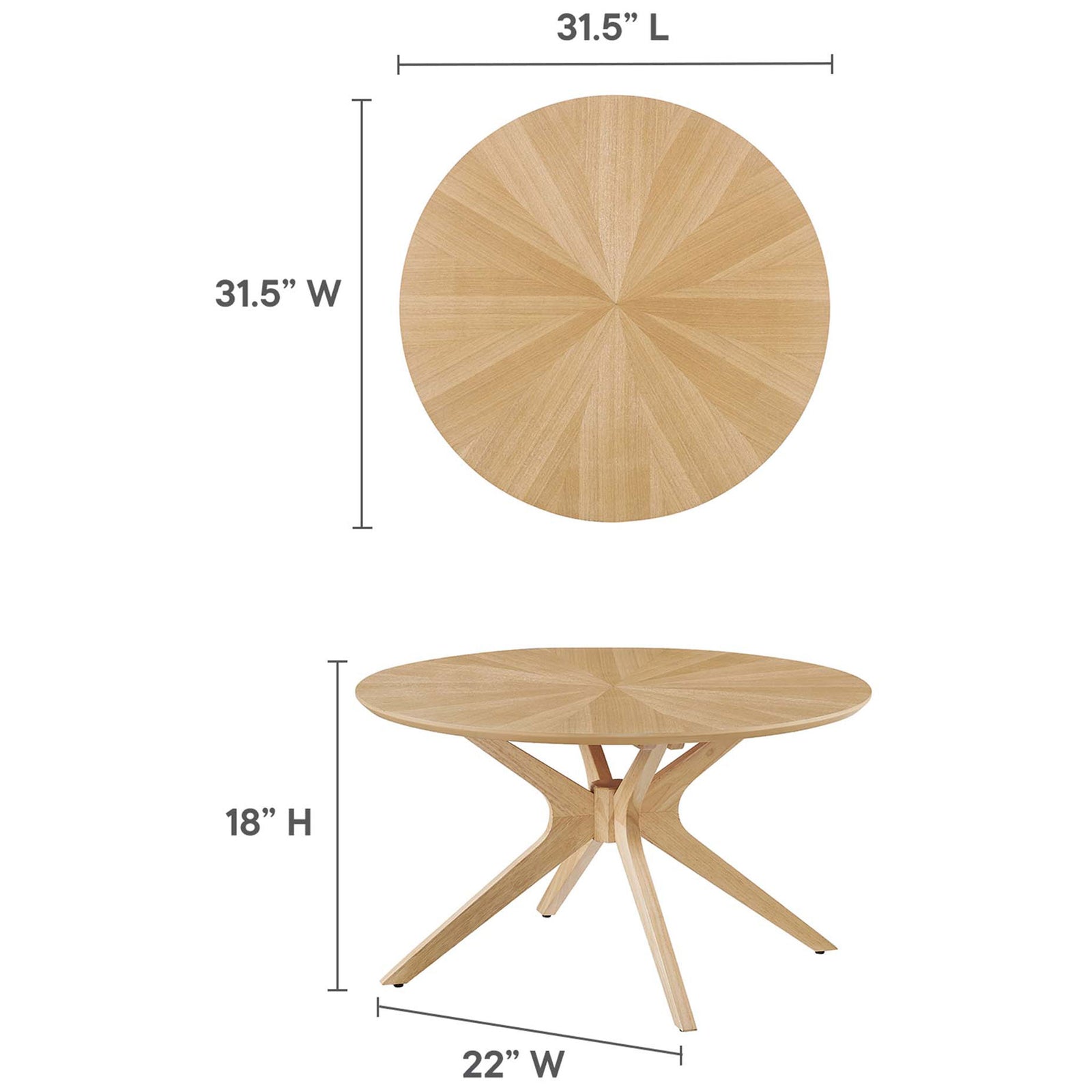 Clearly labeled dimensions make planning and placement simple for any living room layout || EEI-6557-OAK || dimension_studio