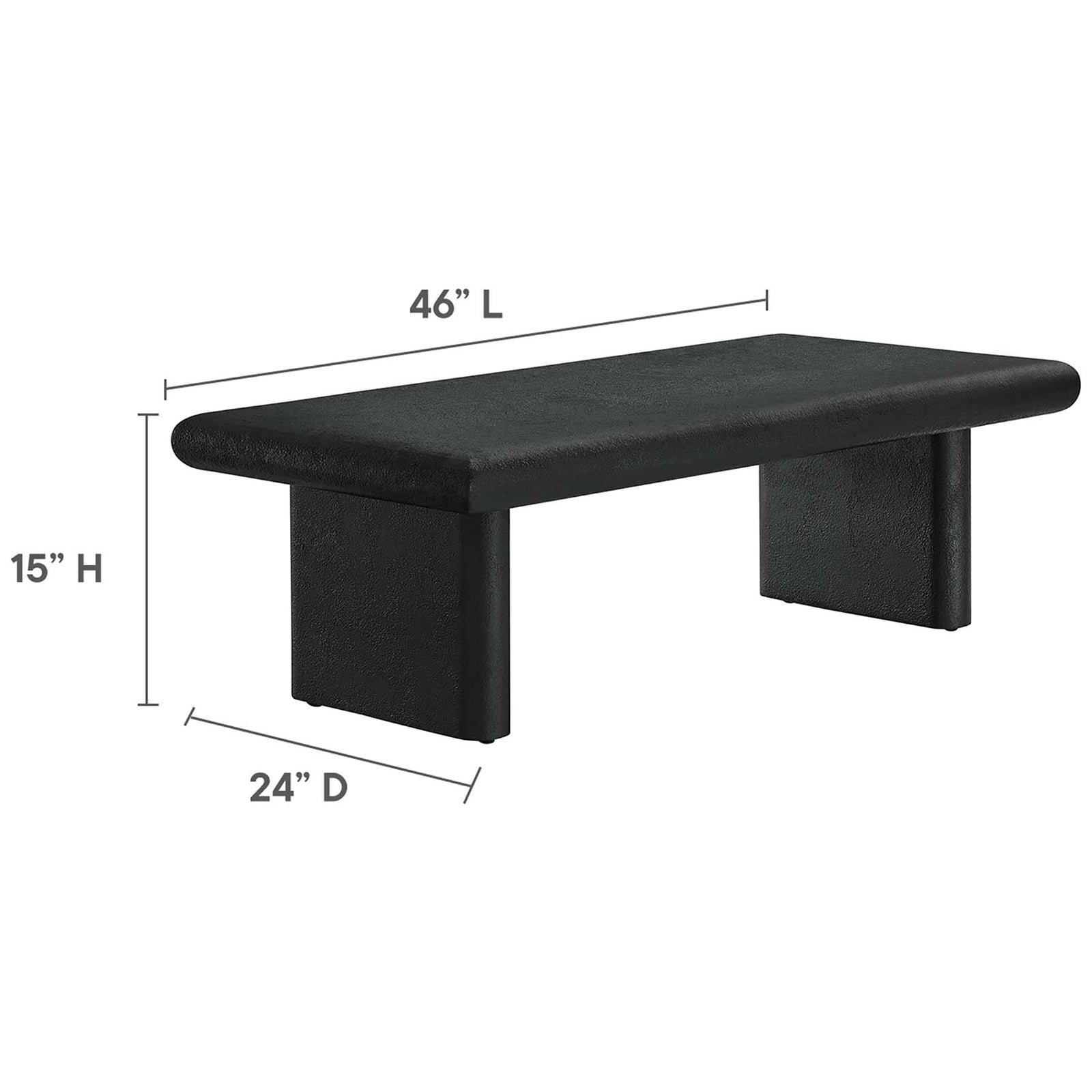 Proportioned for modern living at 46 x 24 x 15 inches || EEI-6578-BLK || dimension_studio