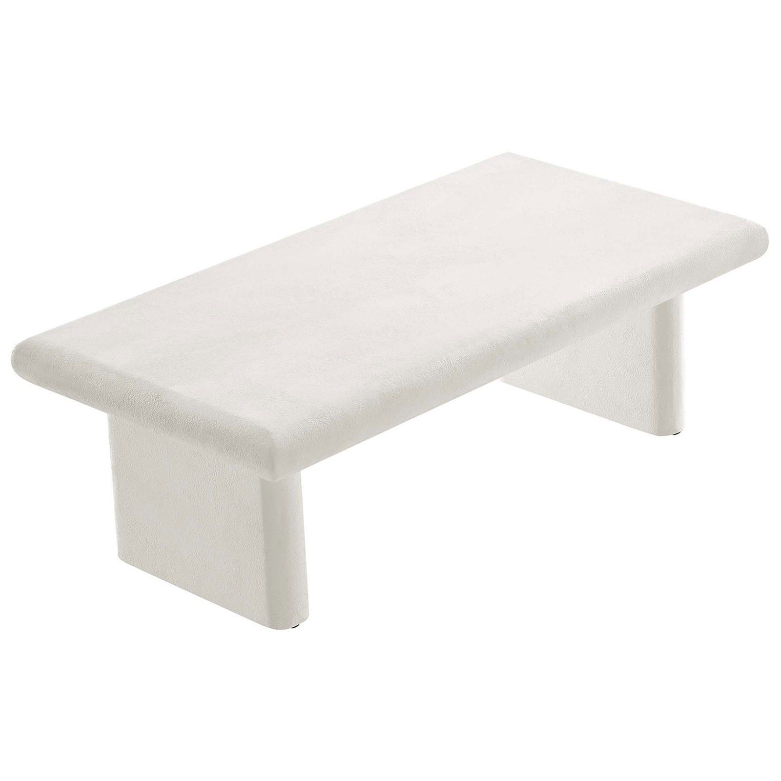 Spacious rectangular top offers a durable, easy-to-style surface with refined concrete texture. || EEI-6578-WHI || top_angle_studio