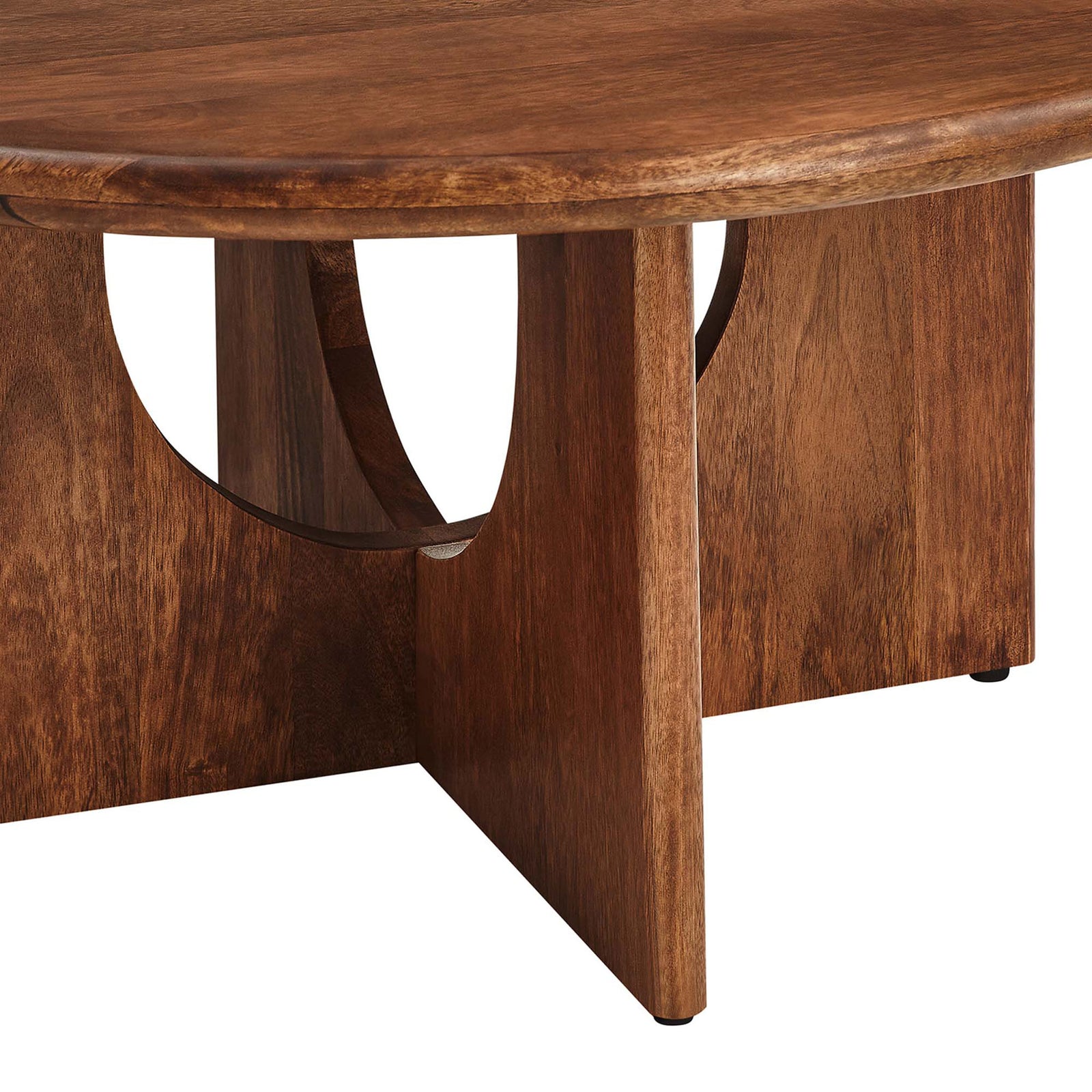 Crafted pedestal base with intersecting panels and graceful arched cutout detailing || EEI-6594-WAL || detail_studio