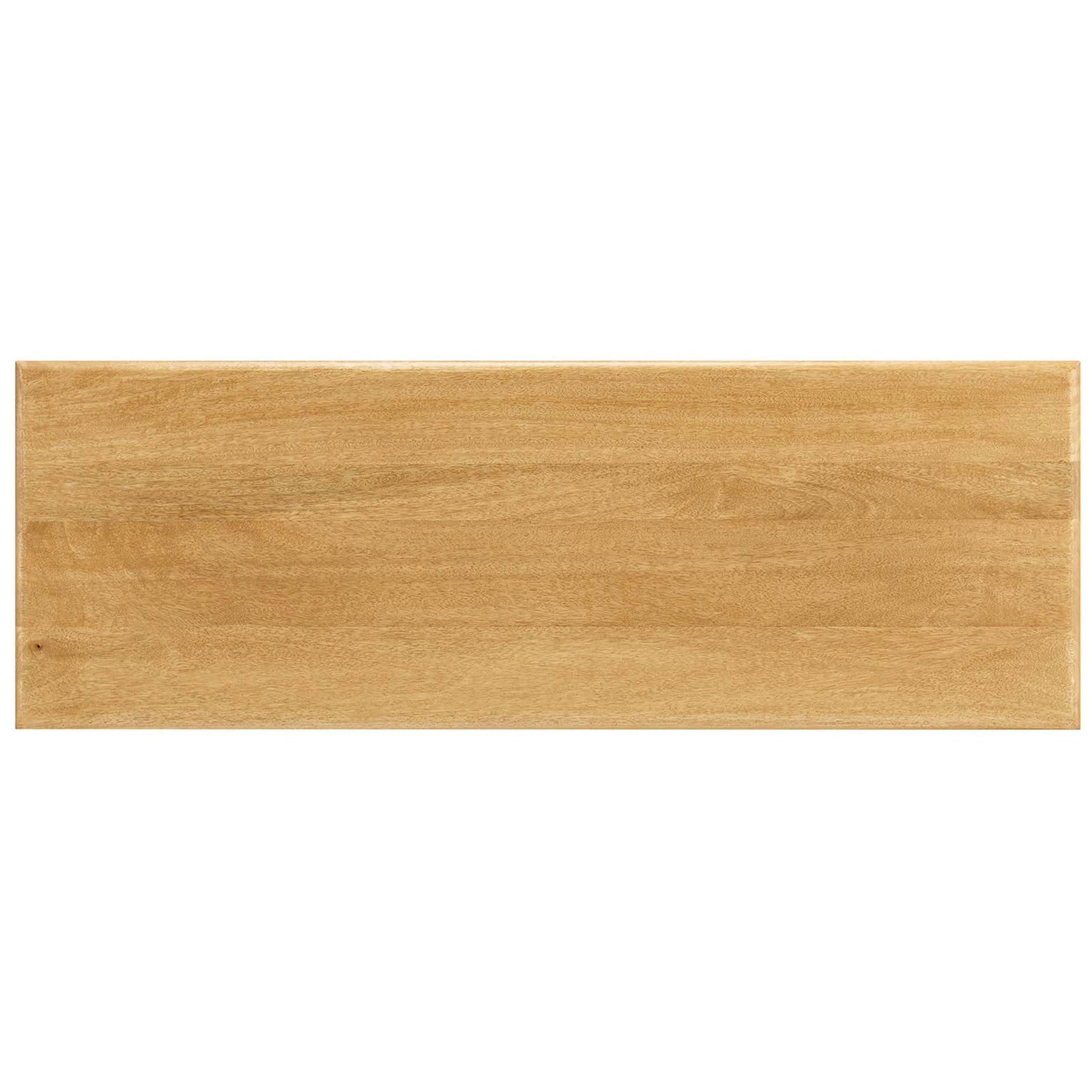 Expansive 46-inch tabletop with softly rounded edges and natural wood grain || EEI-6596-OAK || top_studio