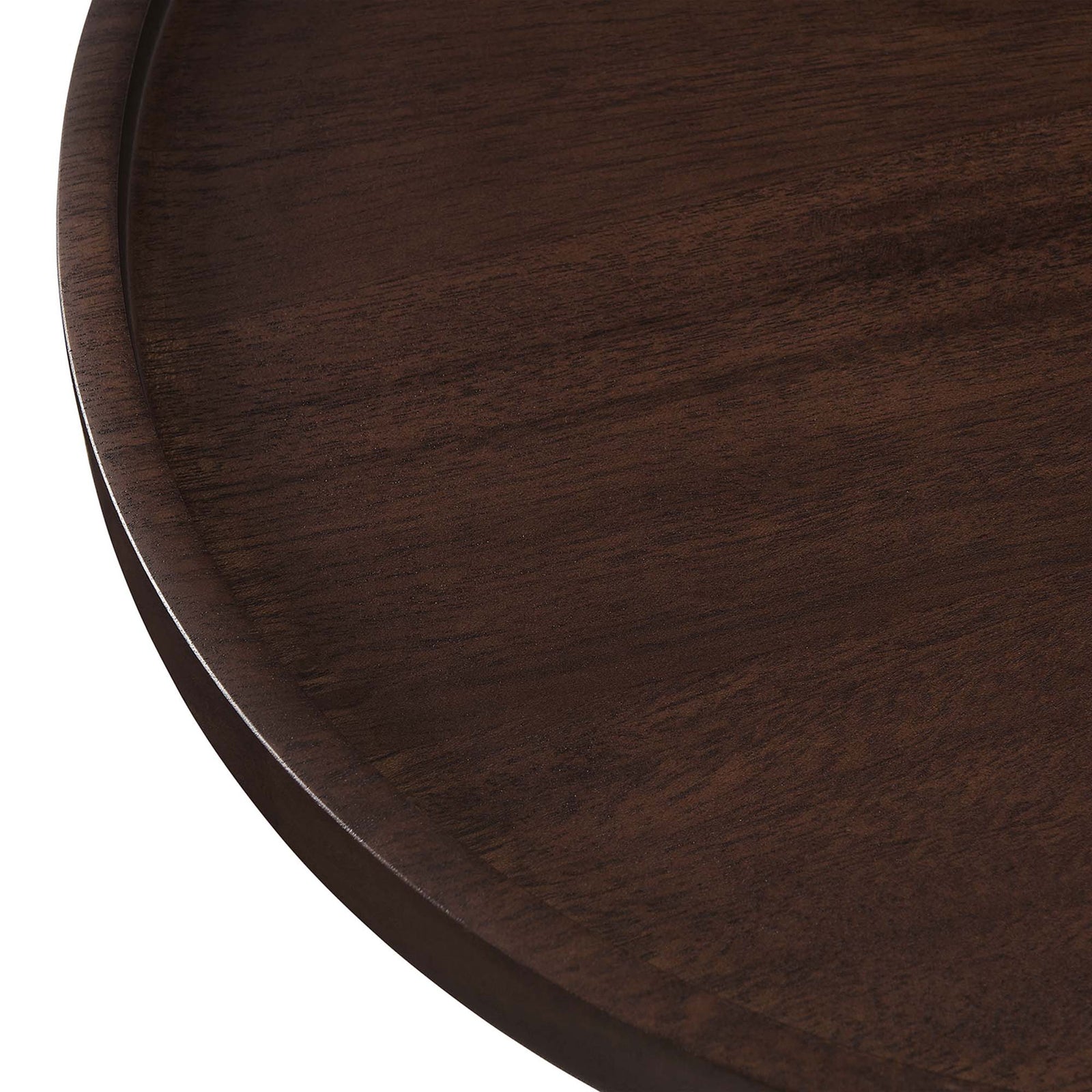 Rich acacia wood grain and softly rounded lip add warmth and depth to the tabletop. || EEI-6607-WHI-WAC || detail_studio